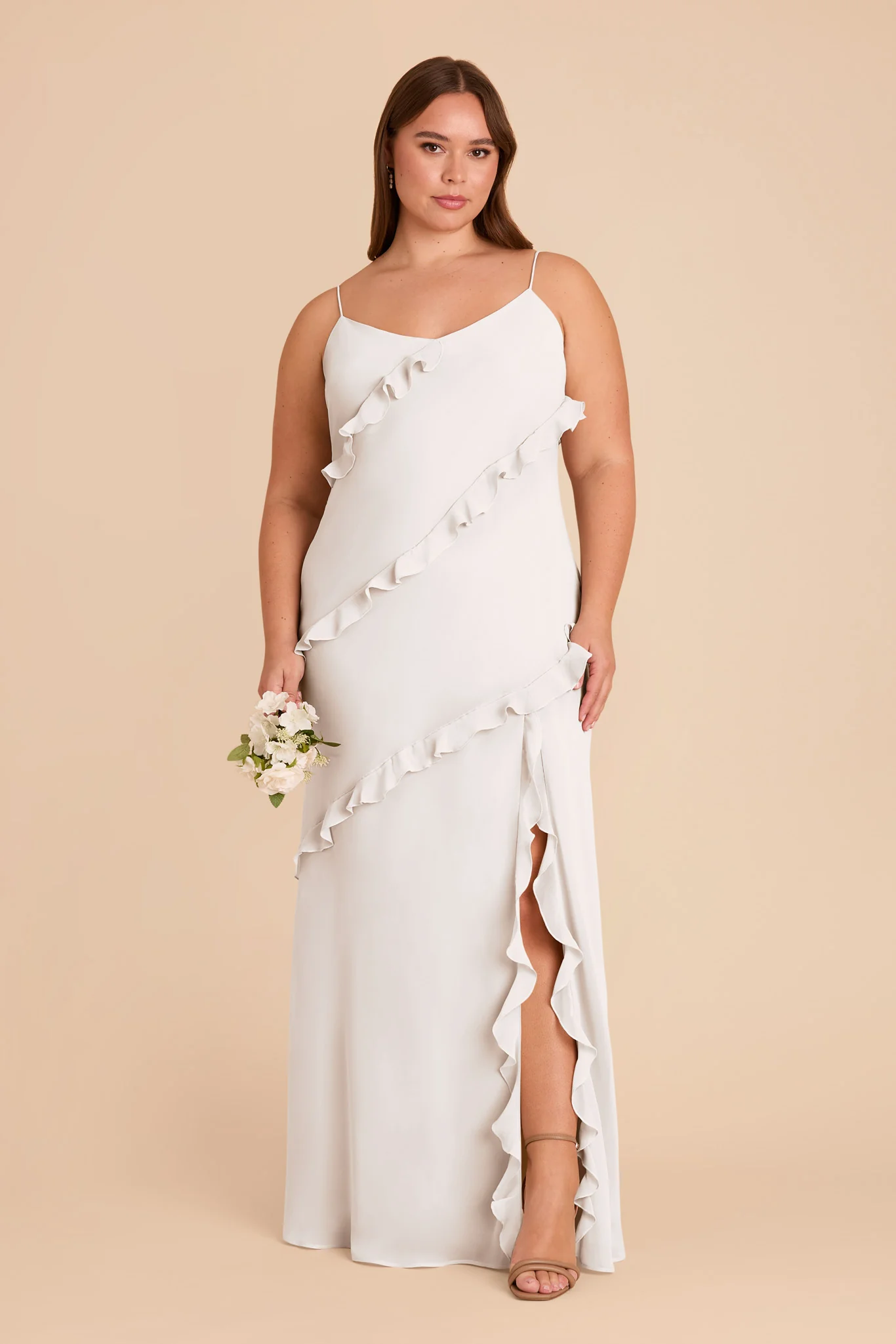 Valentina Chiffon Dress - White - Image 2