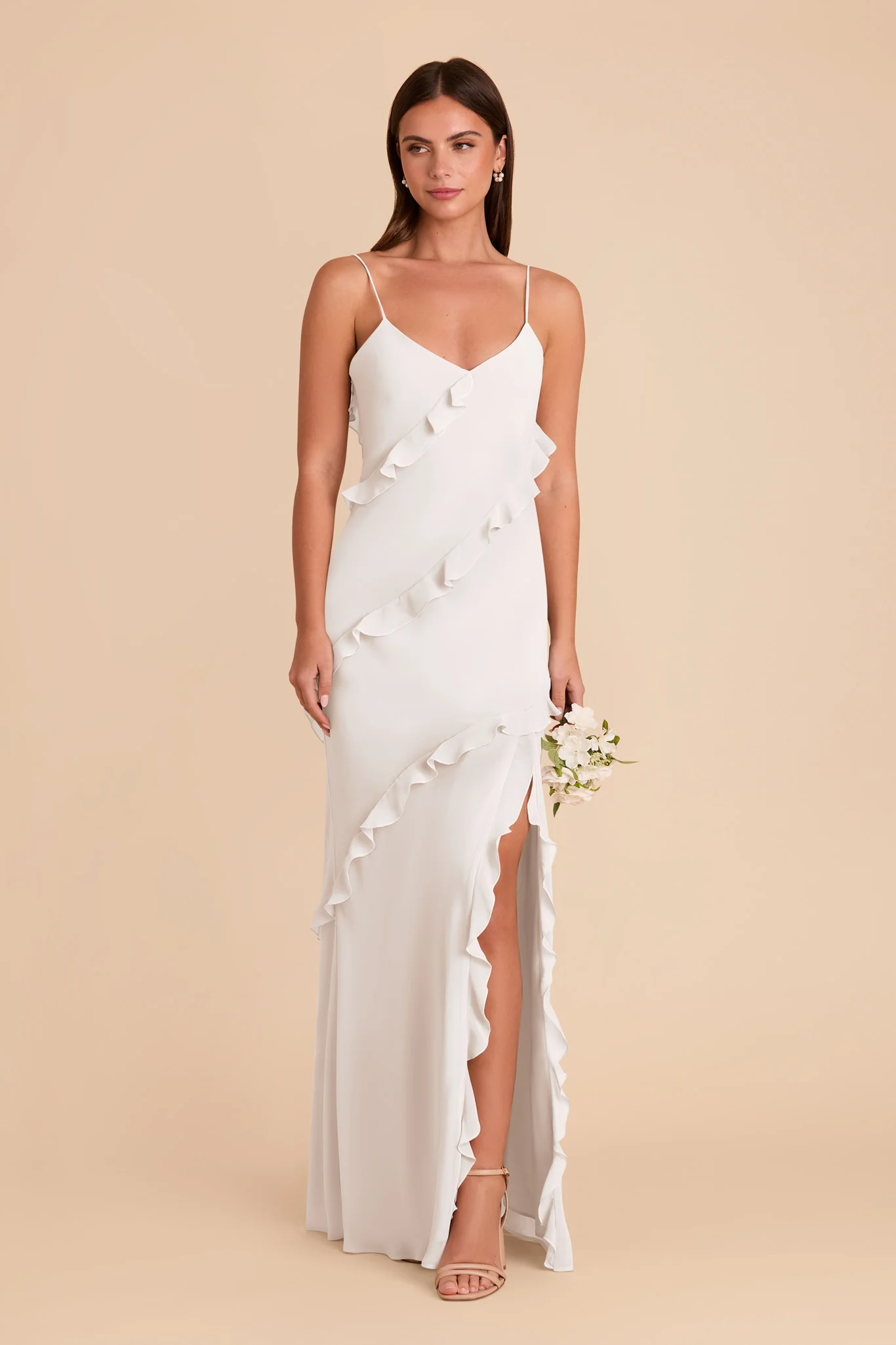 Valentina Chiffon Dress - White - Image 3