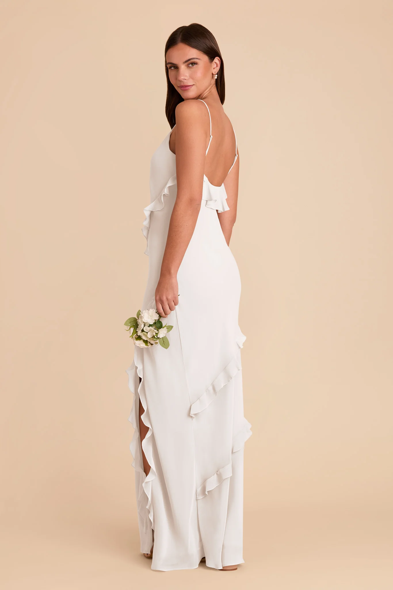 Valentina Chiffon Dress - White - Image 4