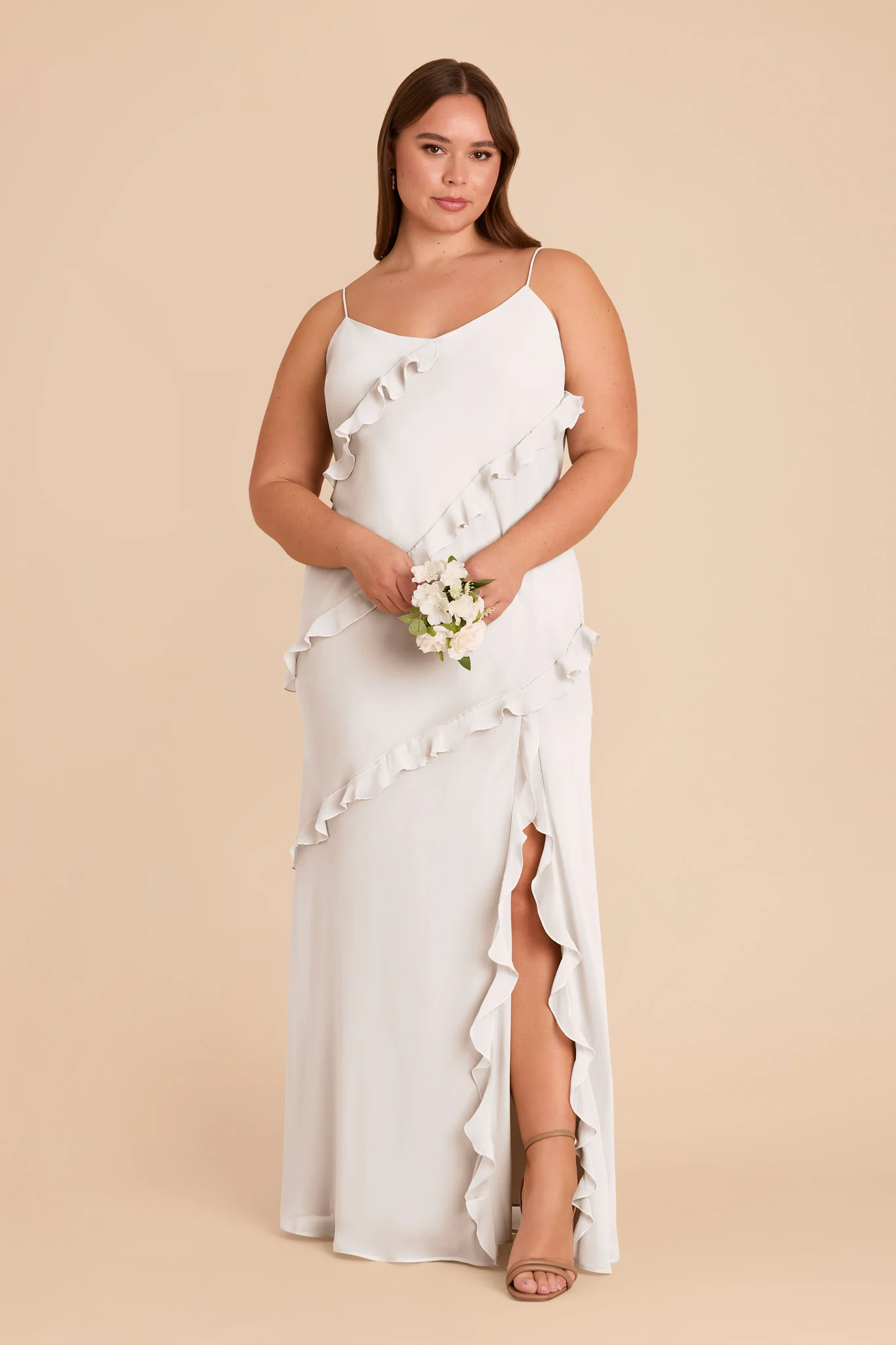 Valentina Chiffon Dress - White - Image 6