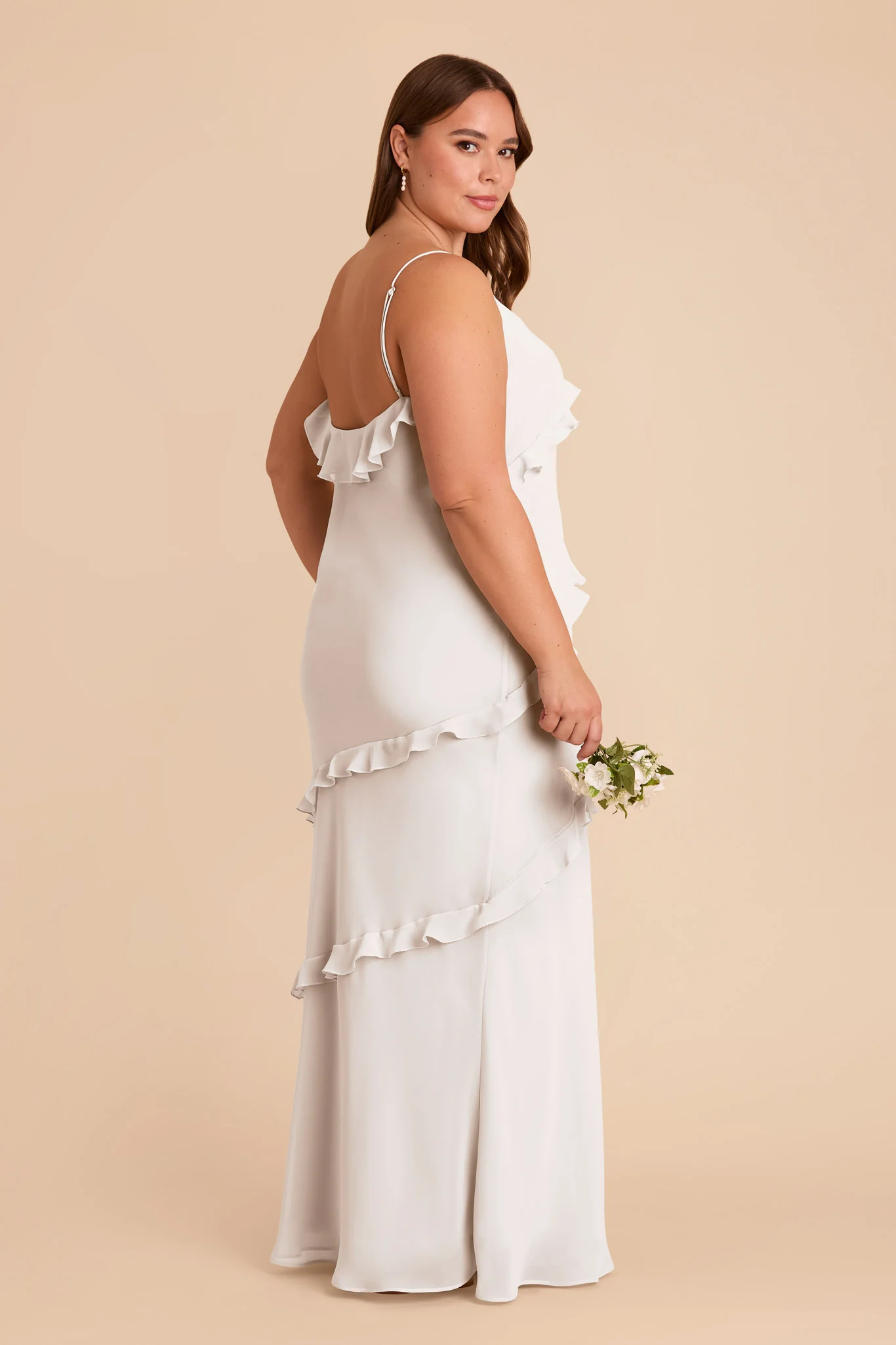 Valentina Chiffon Dress - White - Image 7