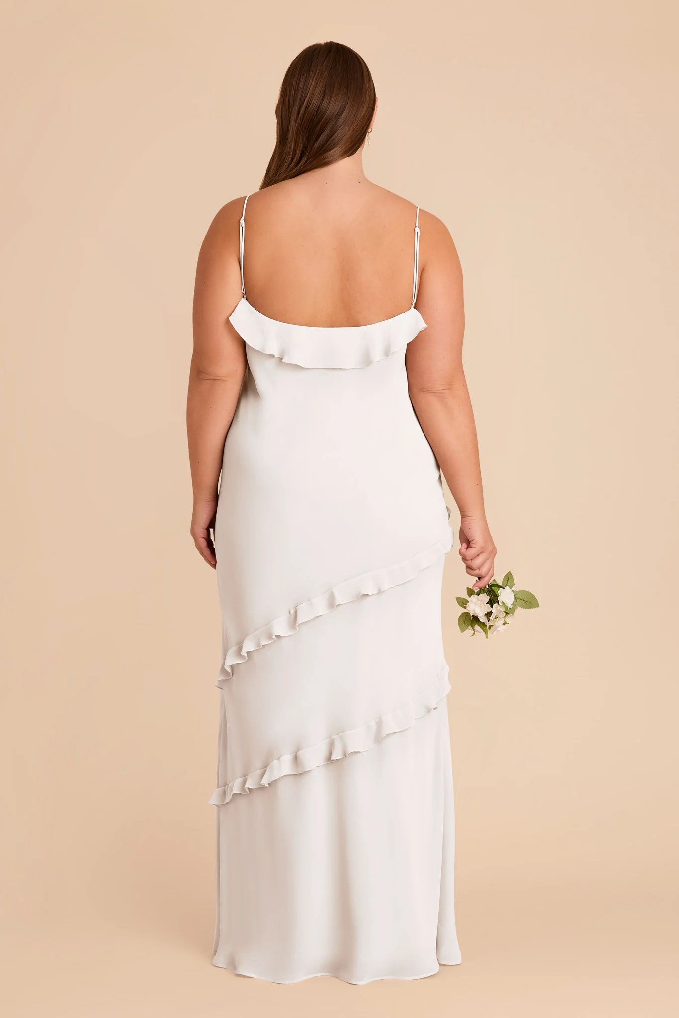 Valentina Chiffon Dress - White - Image 8