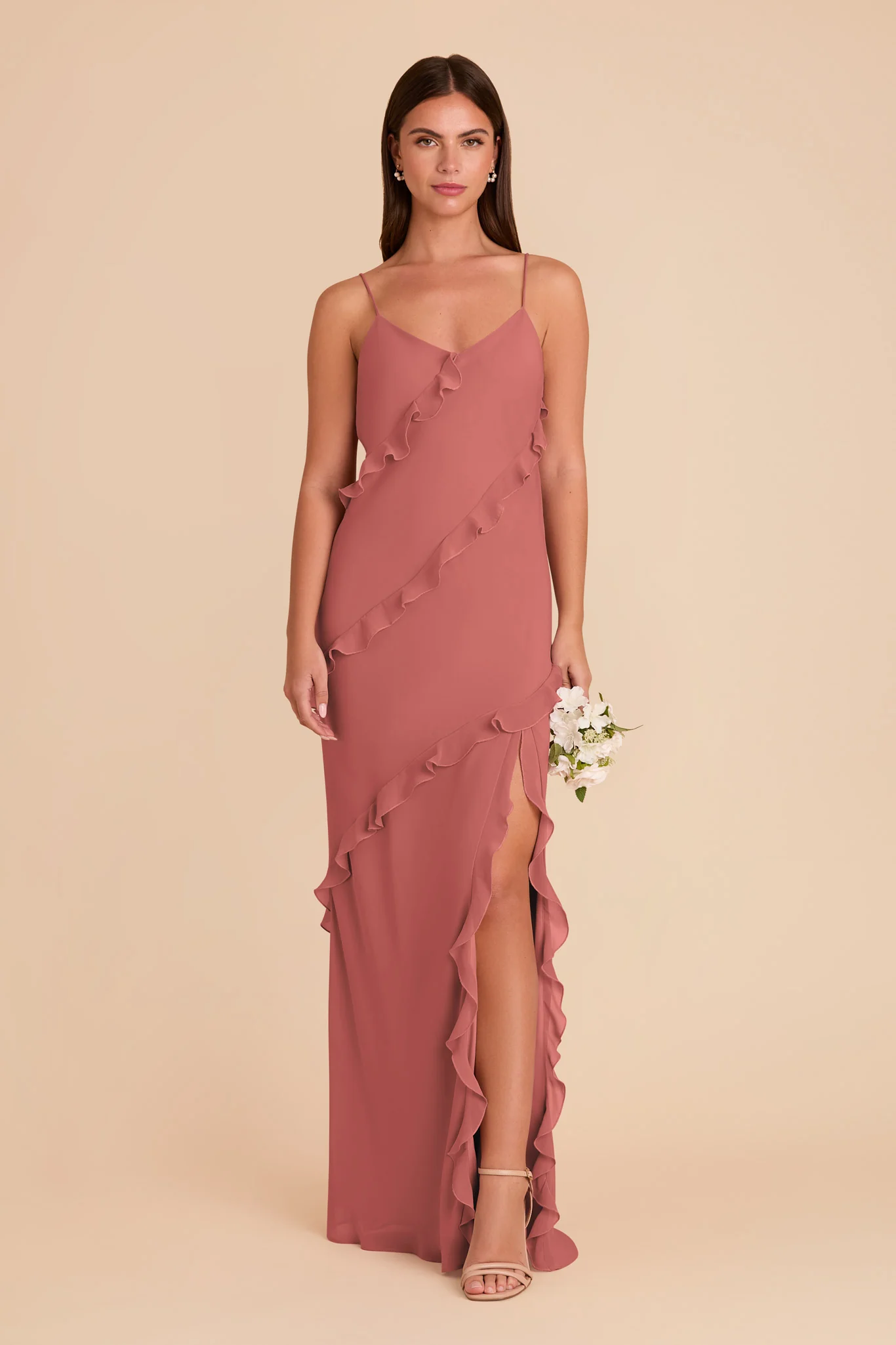 Valentina Chiffon Dress - Wild Rose