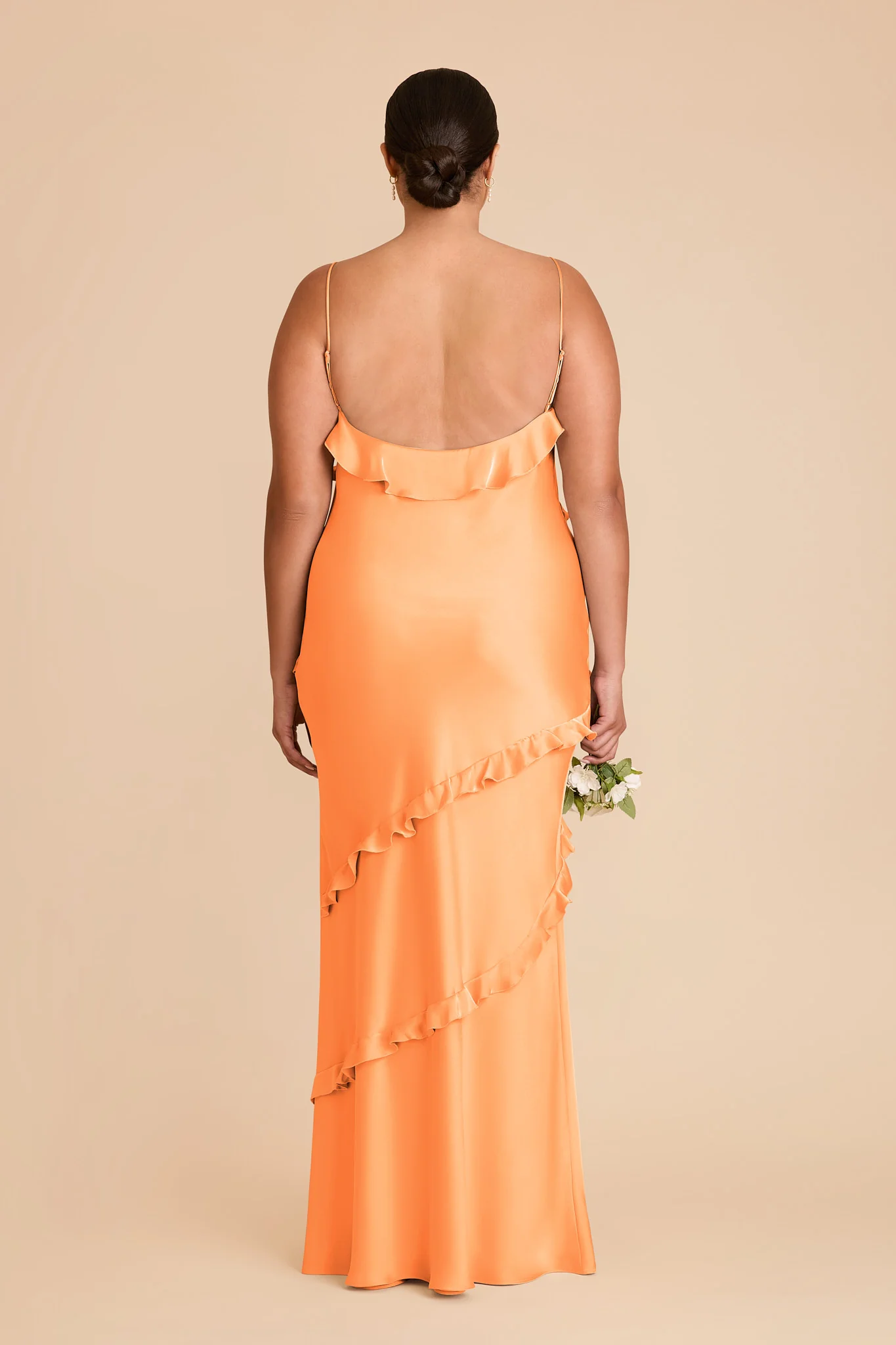 Valentina Matte Satin Dress - Apricot - Image 8