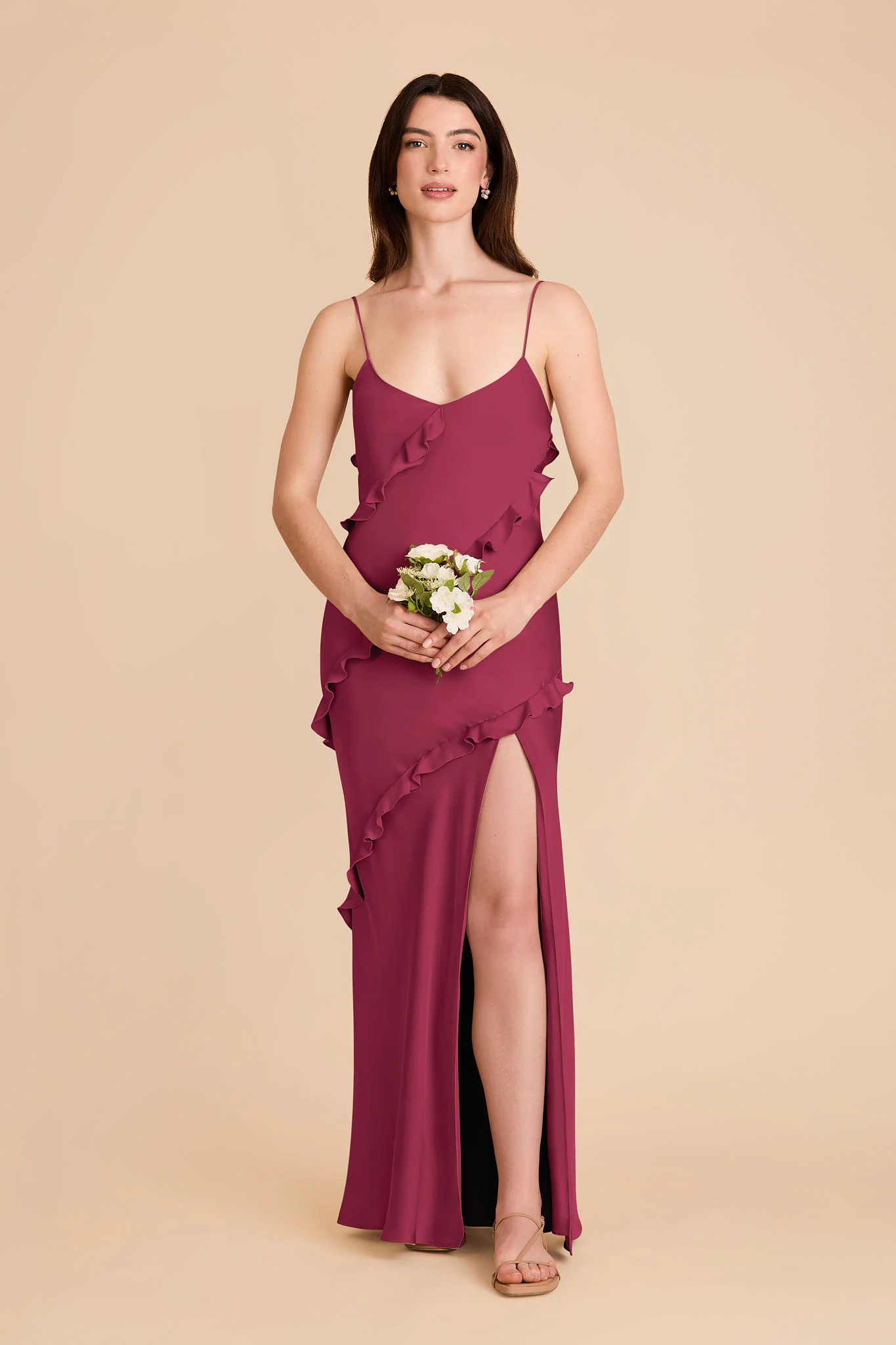 Valentina Matte Satin Dress - Berry - Image 3