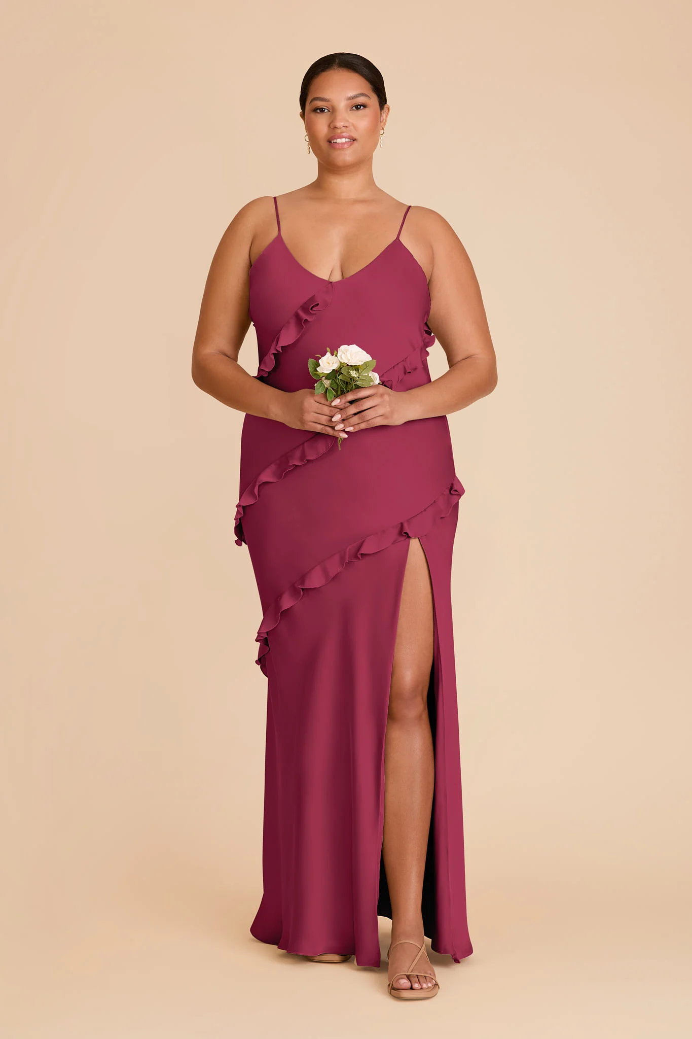 Valentina Matte Satin Dress - Berry - Image 6