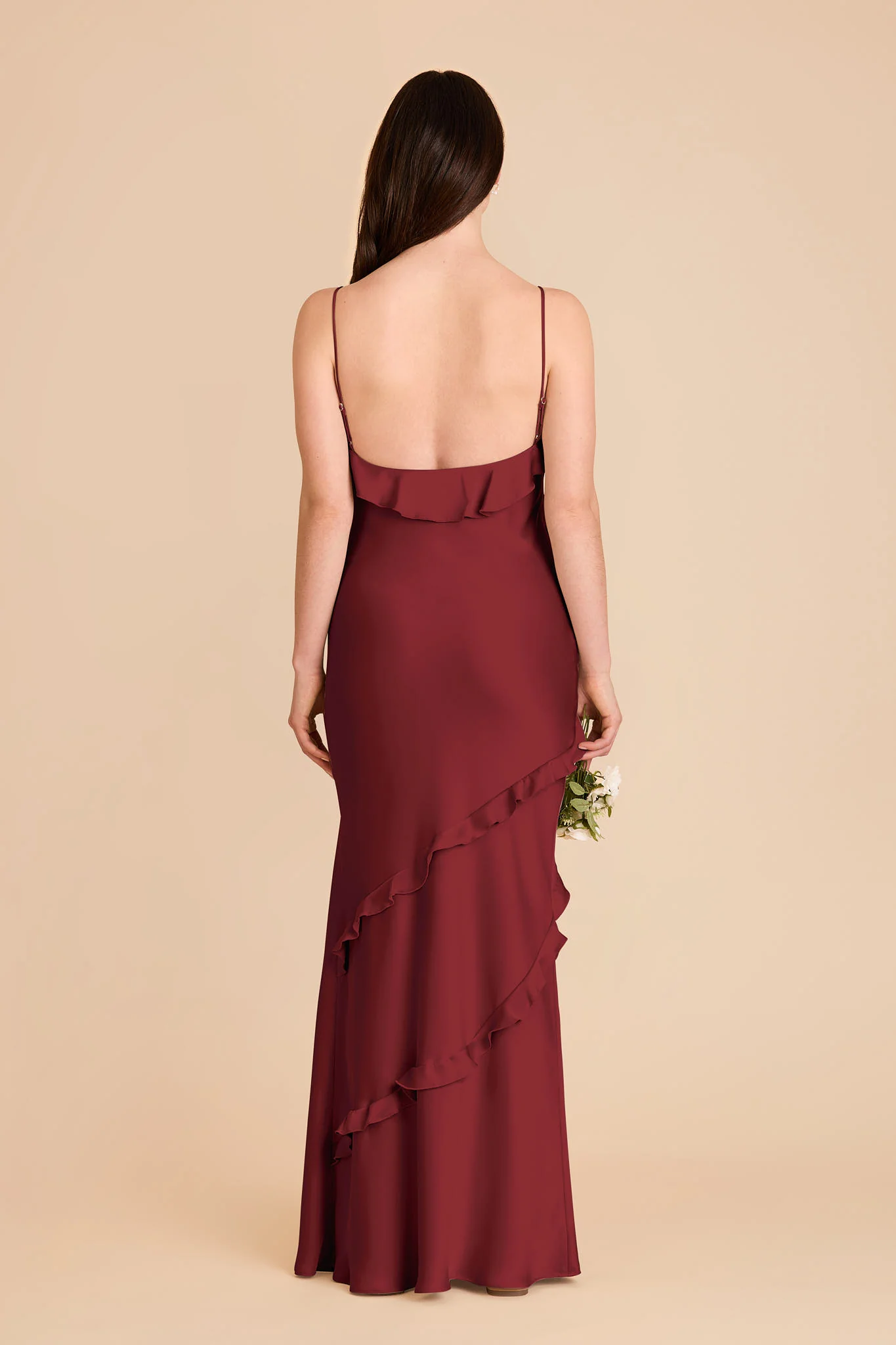 Valentina Matte Satin Dress - Burgundy - Image 5