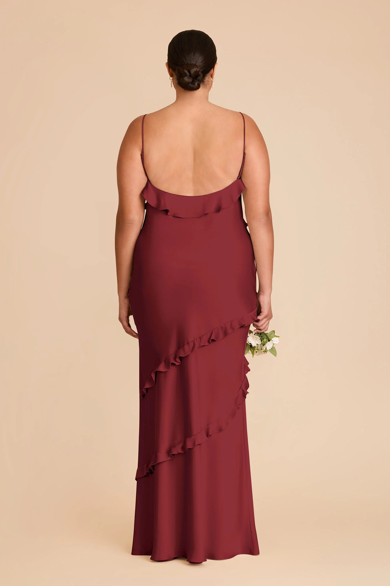 Valentina Matte Satin Dress - Burgundy - Image 8