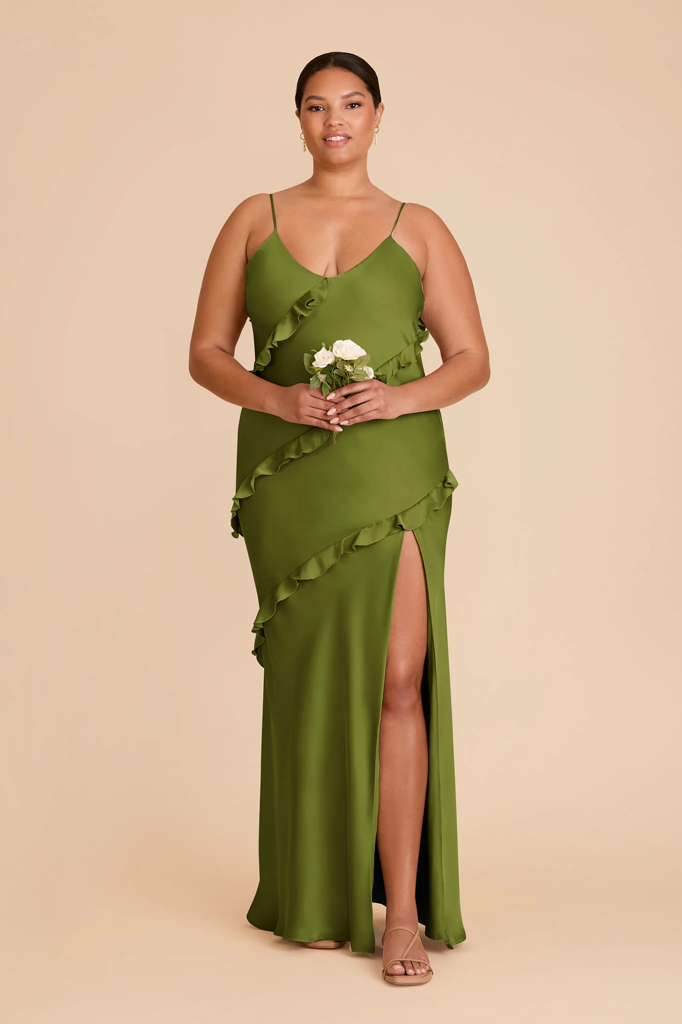 Valentina Matte Satin Dress - Cactus - Image 6
