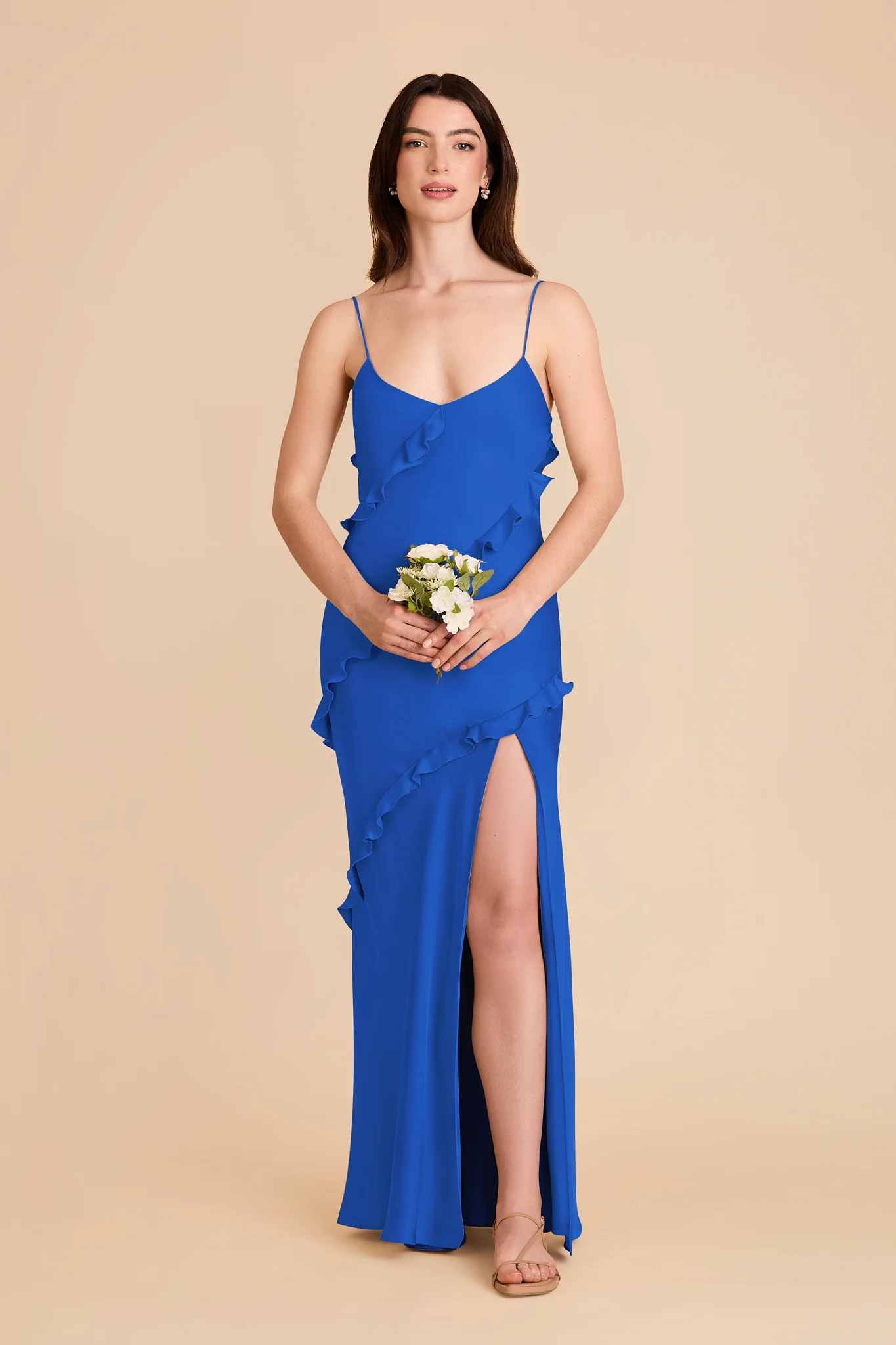 Valentina Matte Satin Dress - Cobalt Blue - Image 3