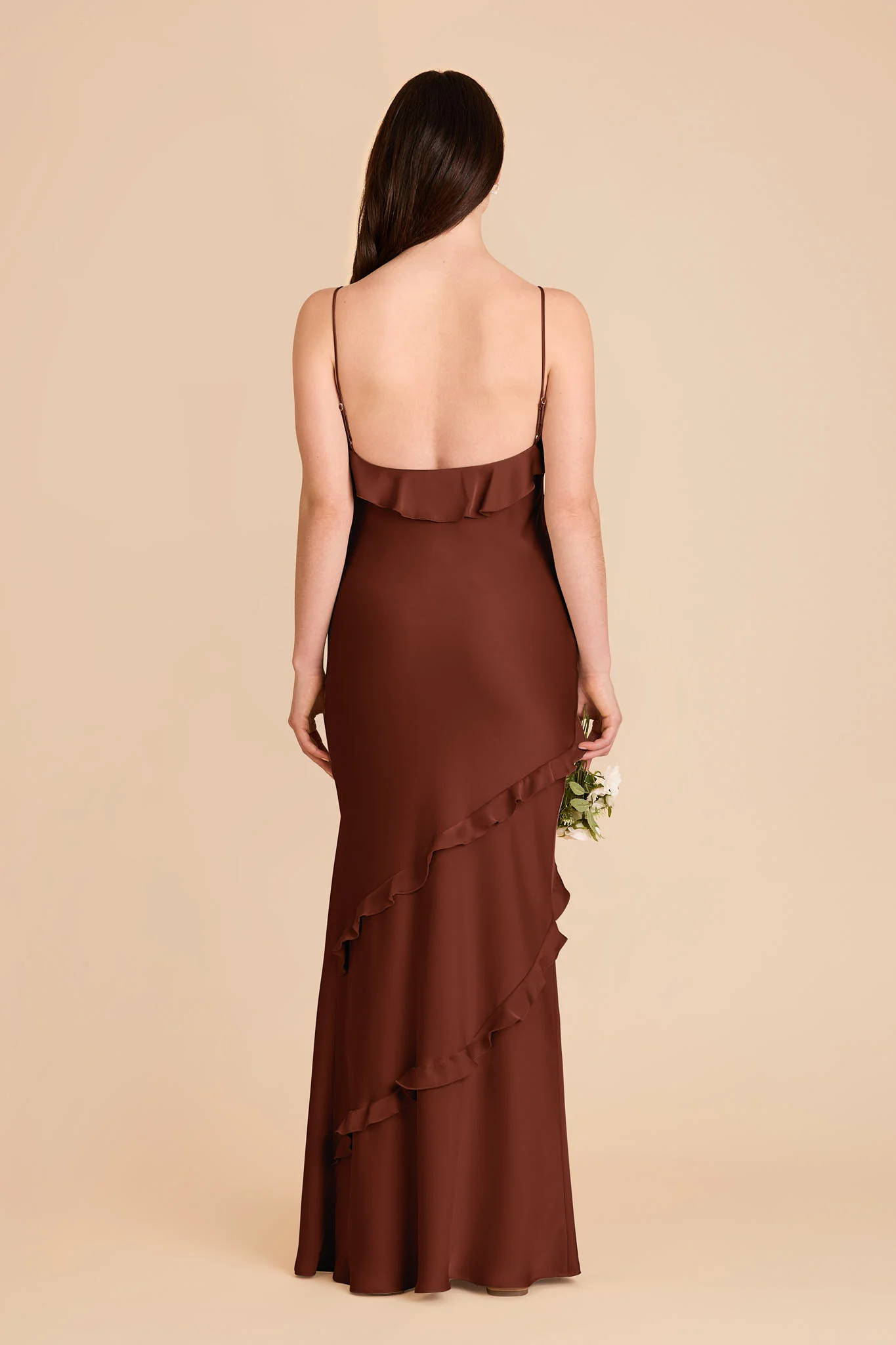 Valentina Matte Satin Dress - Cognac - Image 5