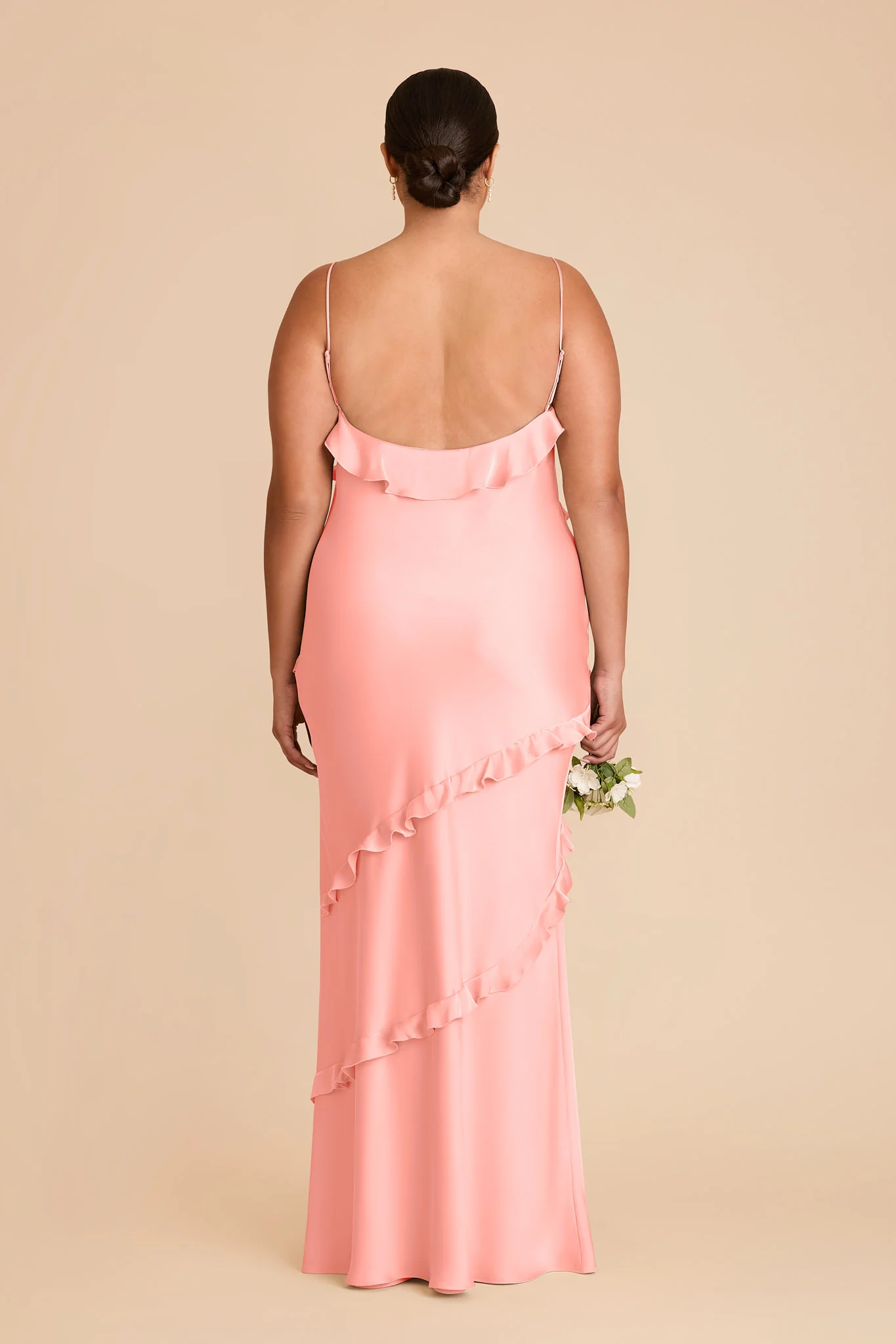 Valentina Matte Satin Dress - Coral Pink - Image 8