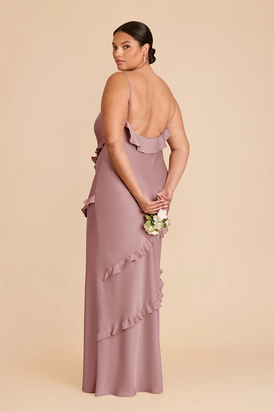 Valentina Matte Satin Dress - Dark Mauve - Image 7