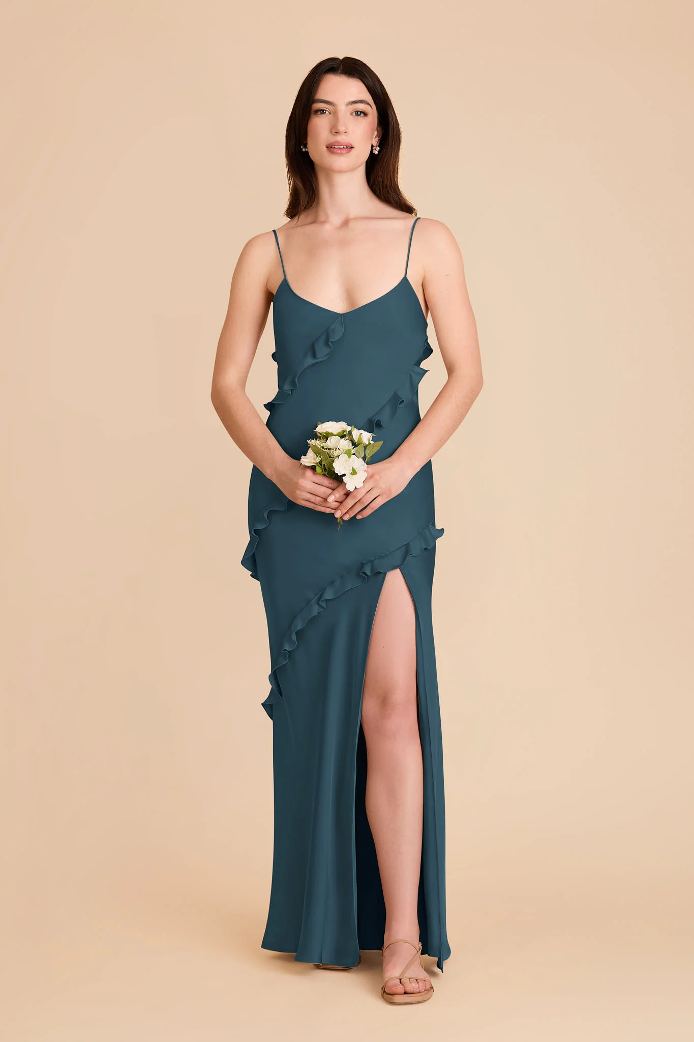 Valentina Matte Satin Dress - Dark Teal - Image 3