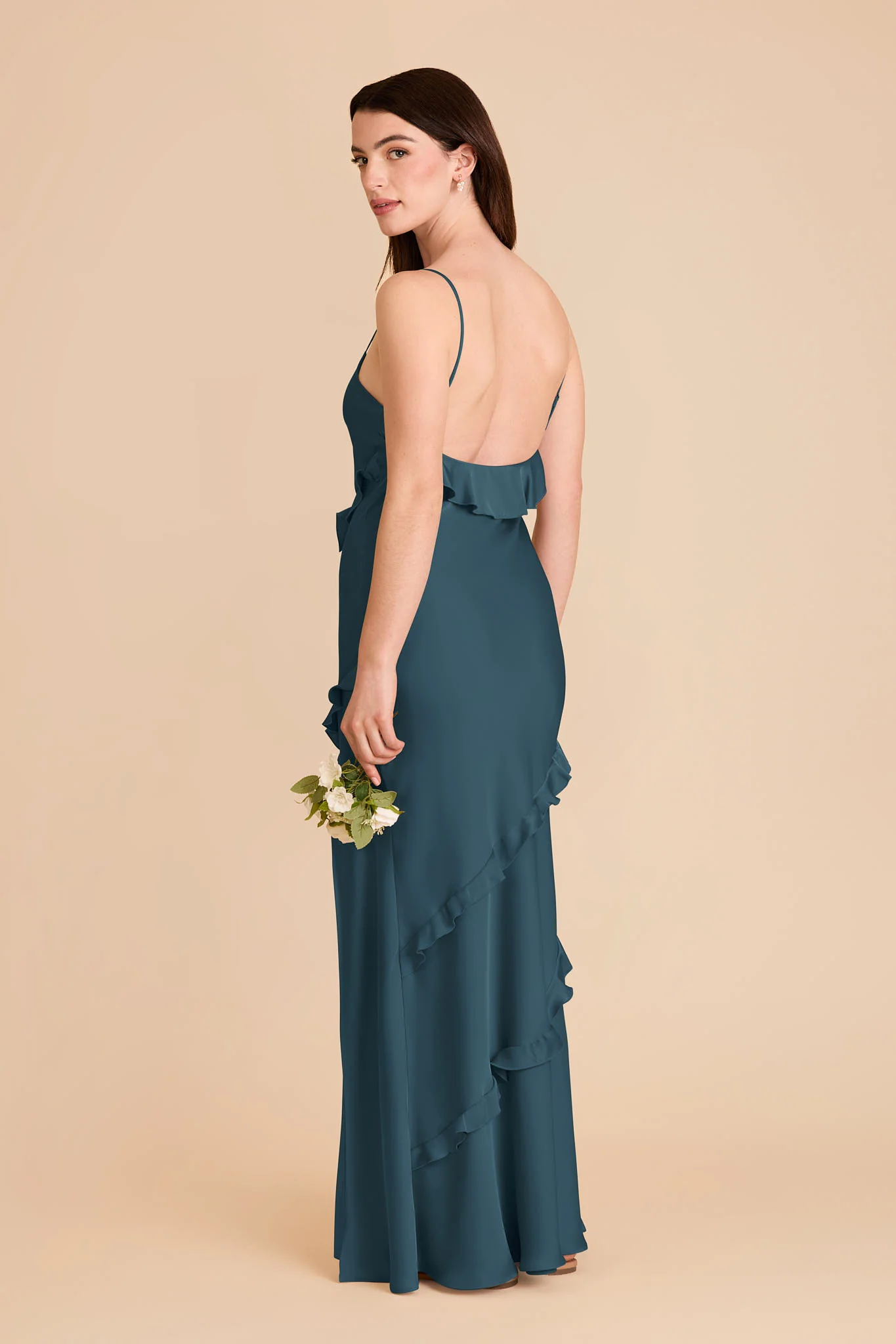 Valentina Matte Satin Dress - Dark Teal - Image 4