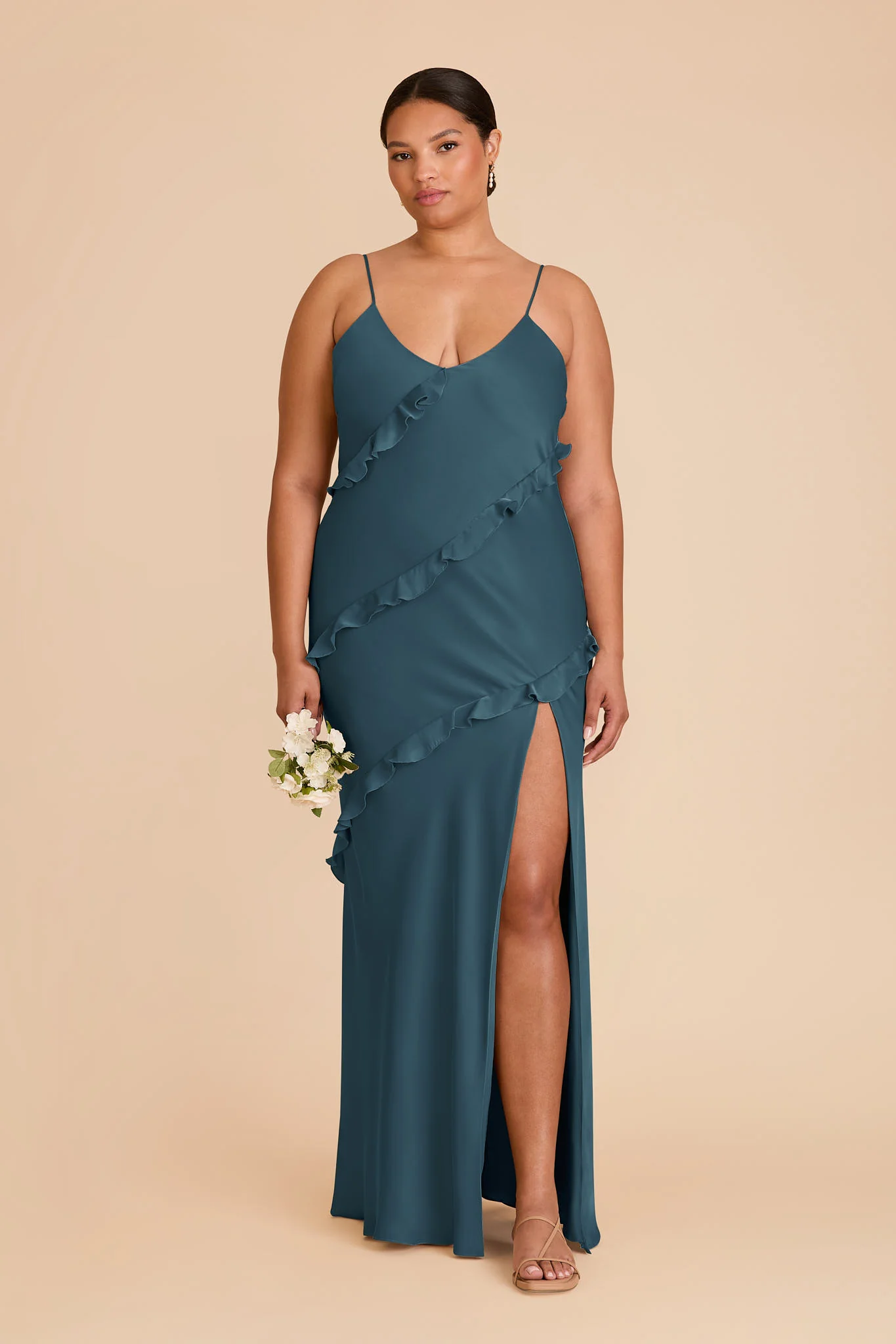 Valentina Matte Satin Dress - Dark Teal - Image 7