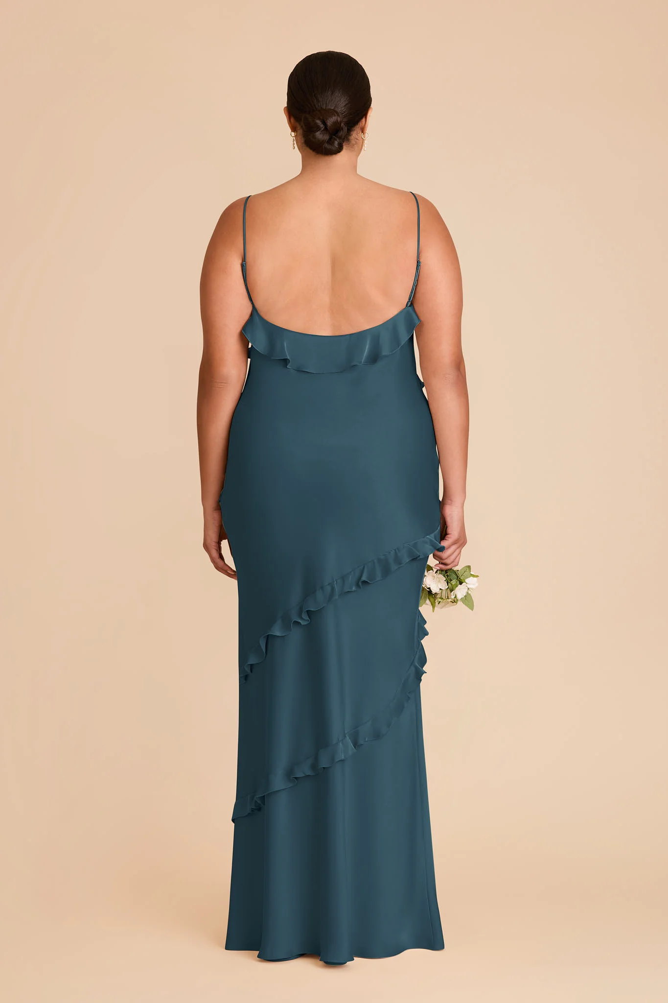 Valentina Matte Satin Dress - Dark Teal - Image 9
