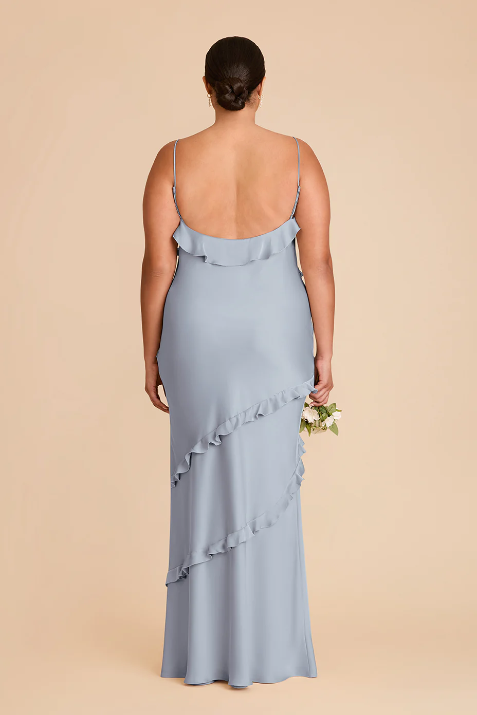 Valentina Matte Satin Dress - Dusty Blue - Image 8