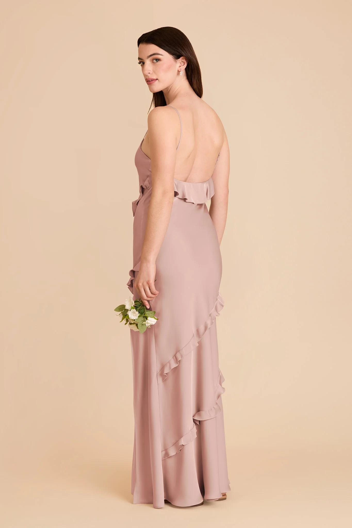Valentina Matte Satin Dress - English Rose - Image 5