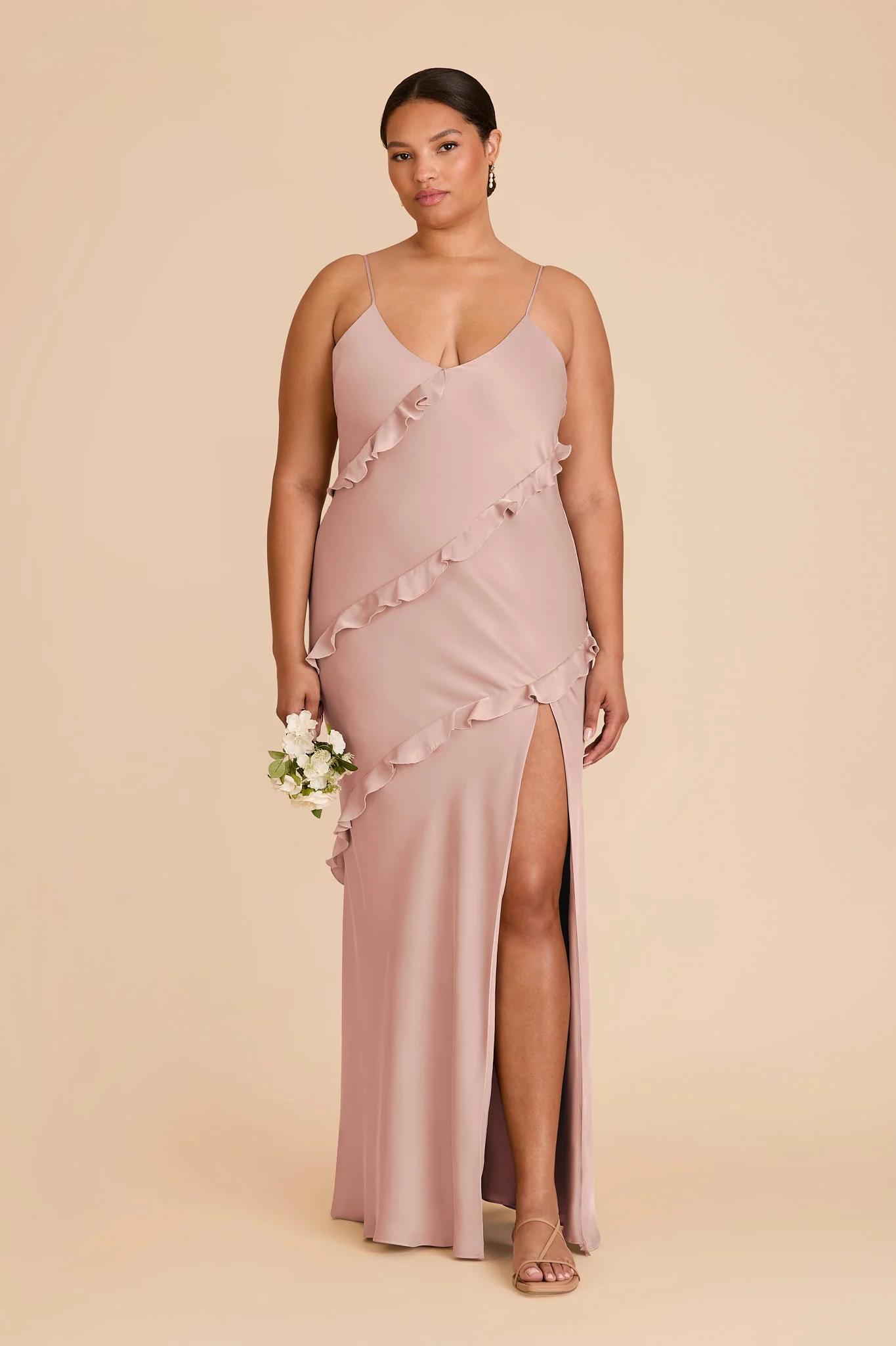 Valentina Matte Satin Dress - English Rose - Image 6
