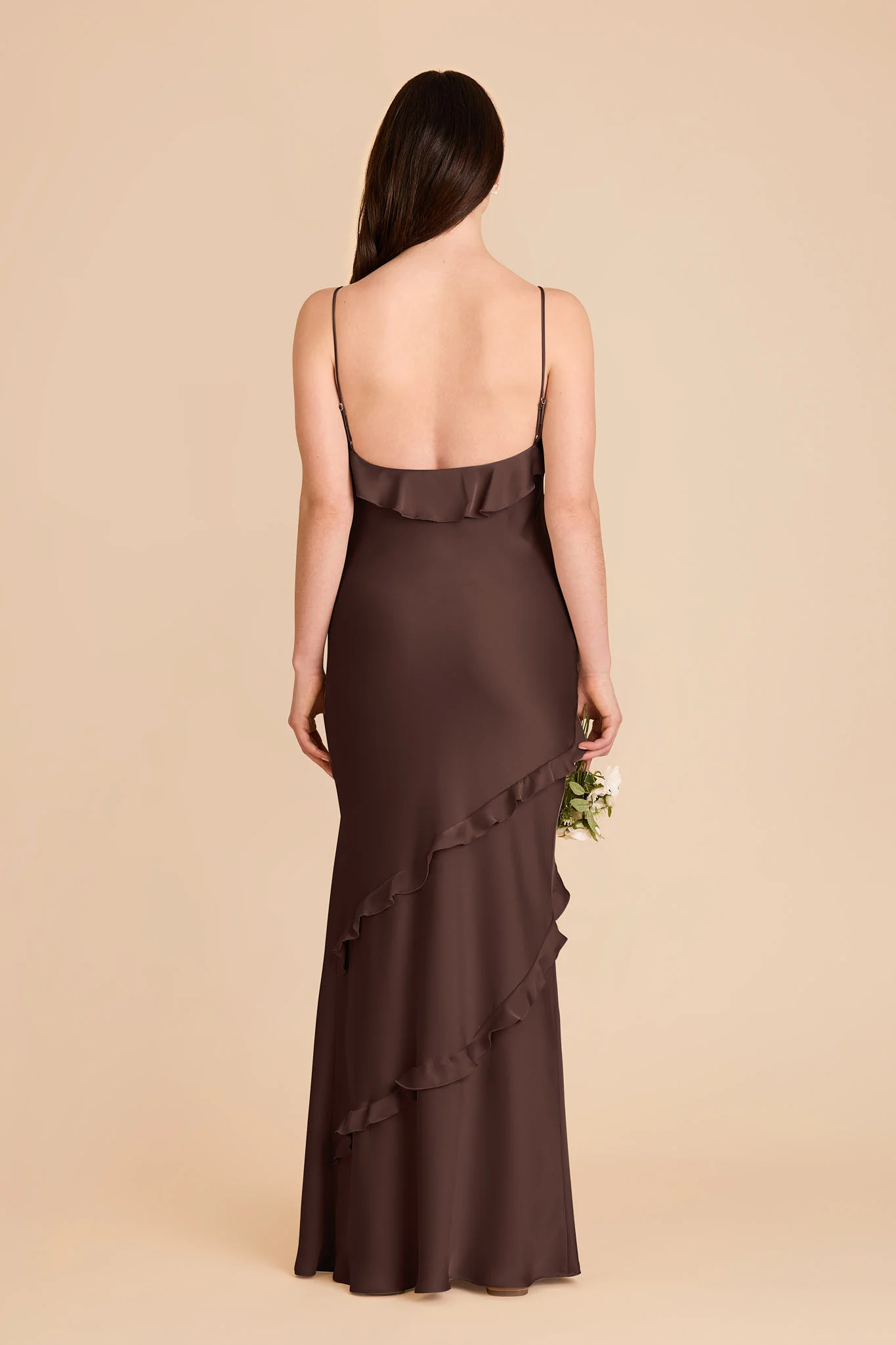 Valentina Matte Satin Dress - Espresso - Image 5