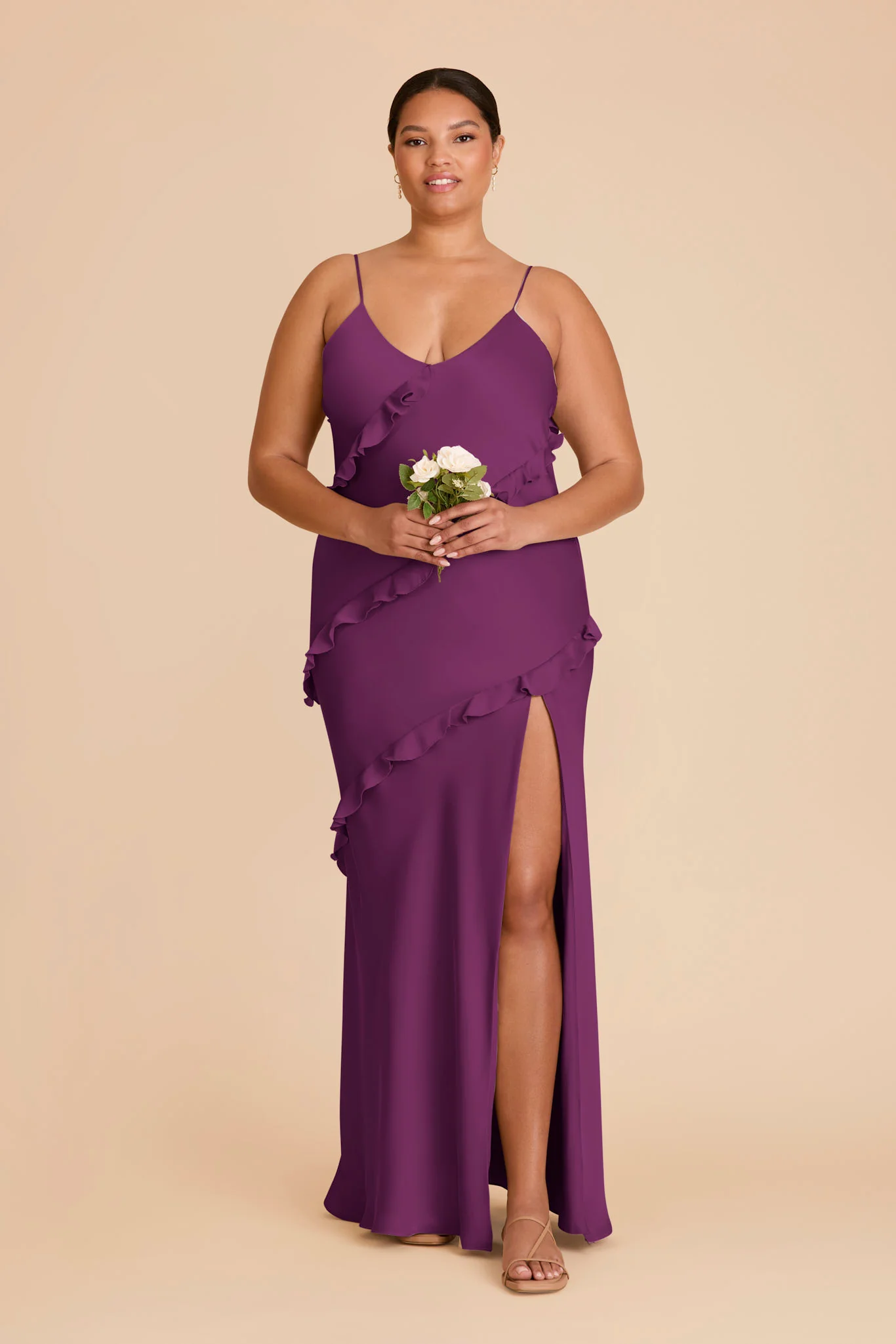 Valentina Matte Satin Dress - Fig - Image 6