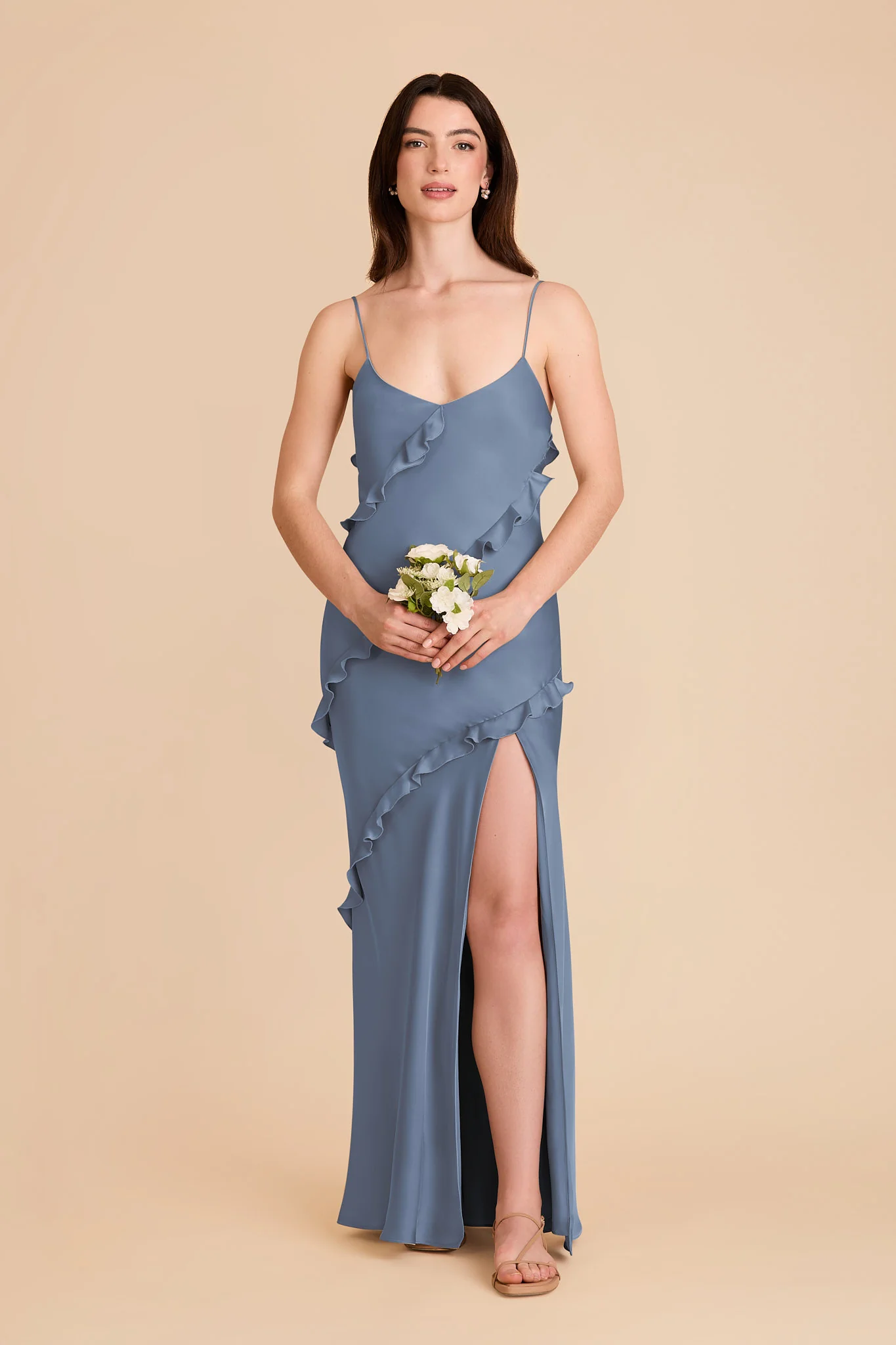 Valentina Matte Satin Dress - French Blue