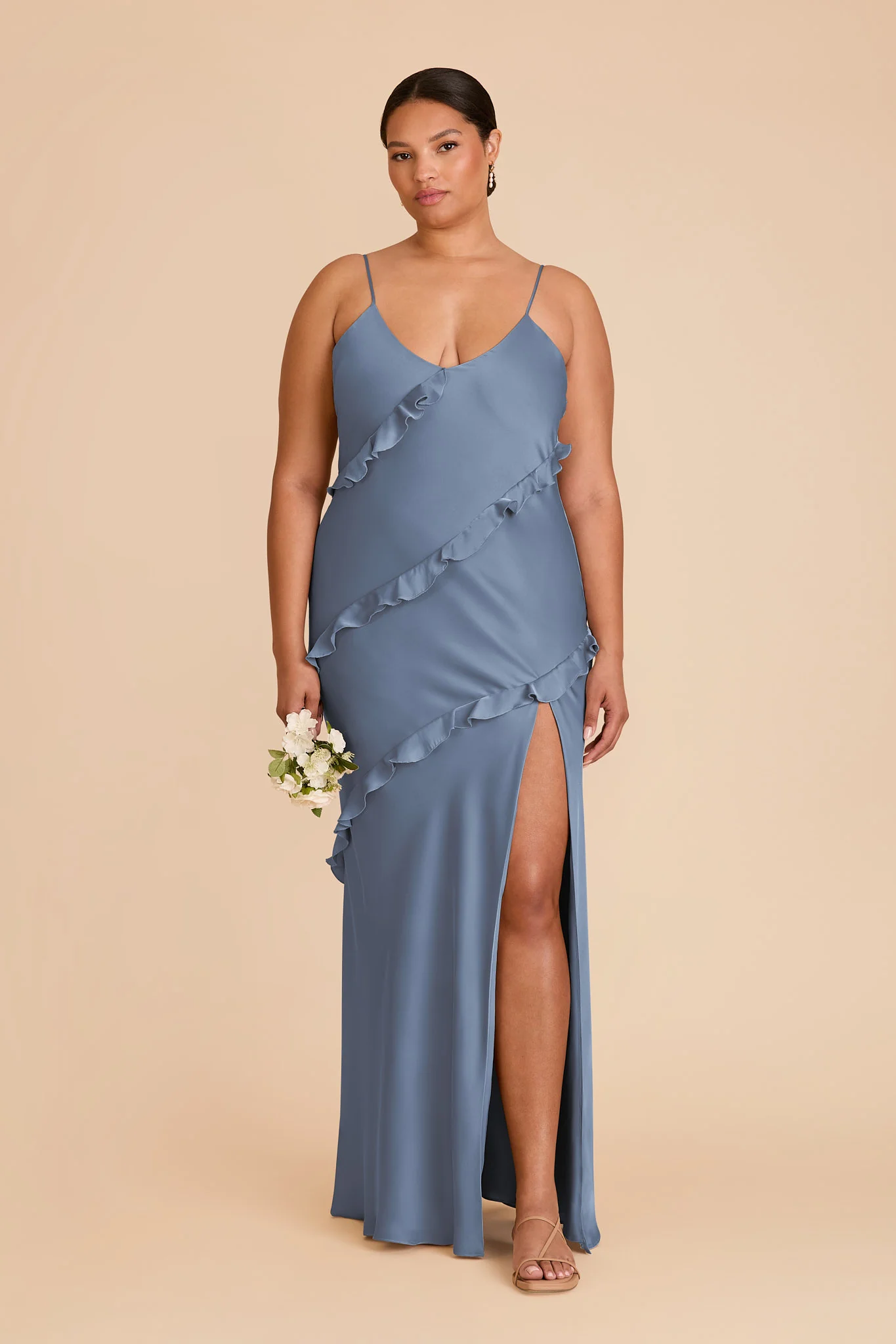Valentina Matte Satin Dress - French Blue - Image 2