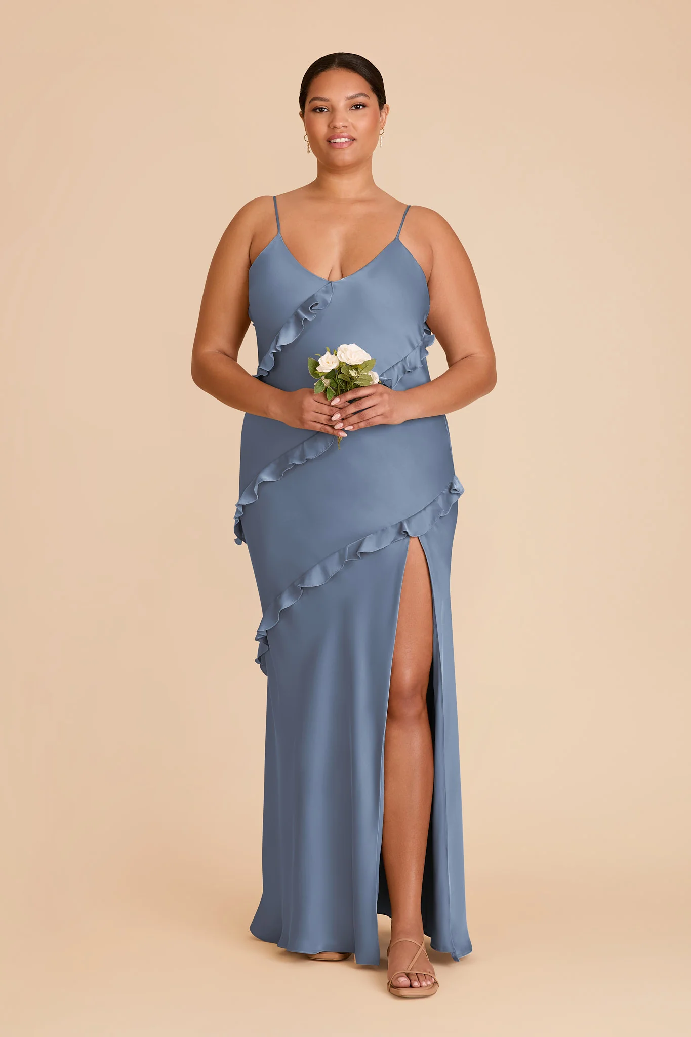 Valentina Matte Satin Dress - French Blue - Image 6