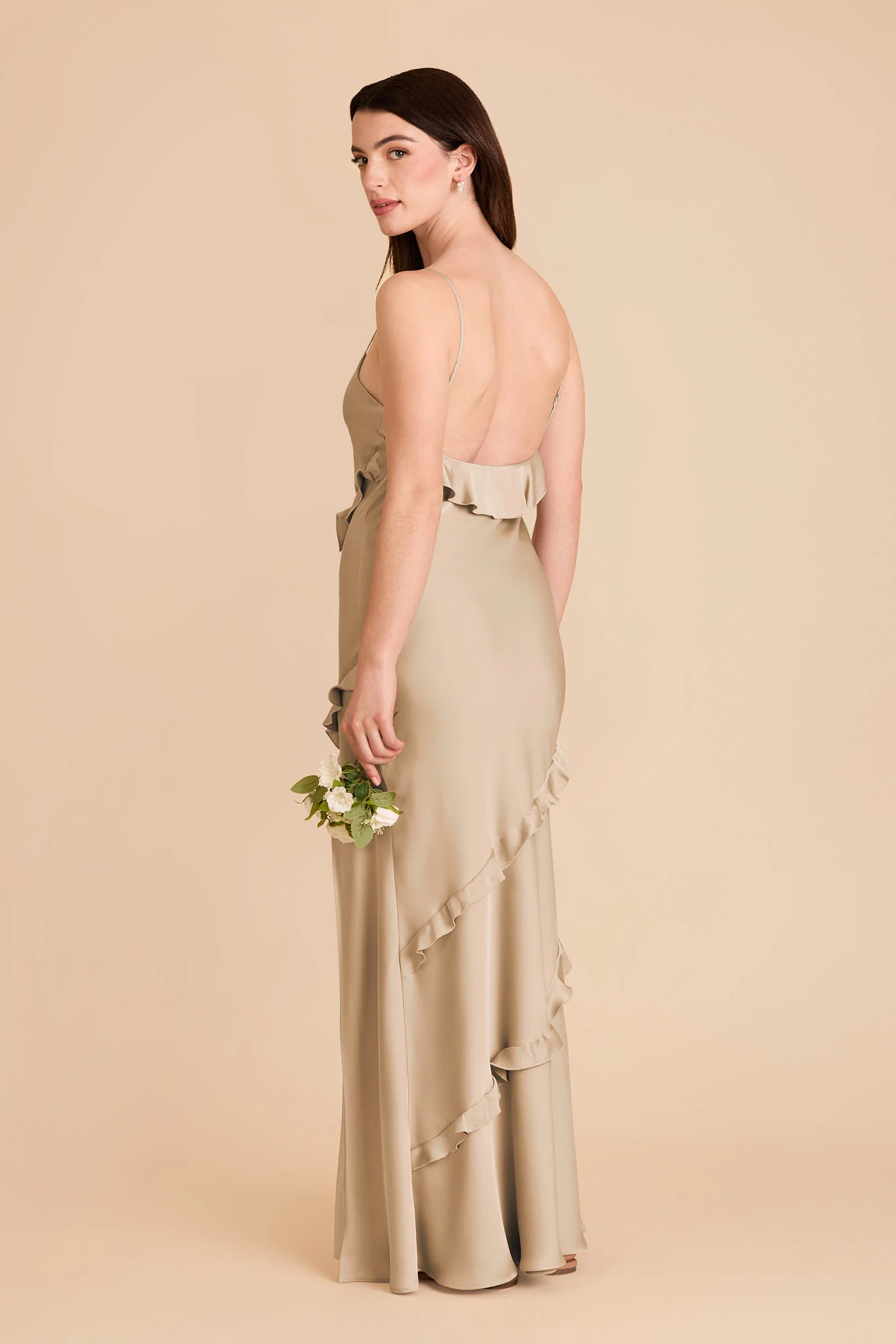 Valentina Matte Satin Dress - Gold - Image 4