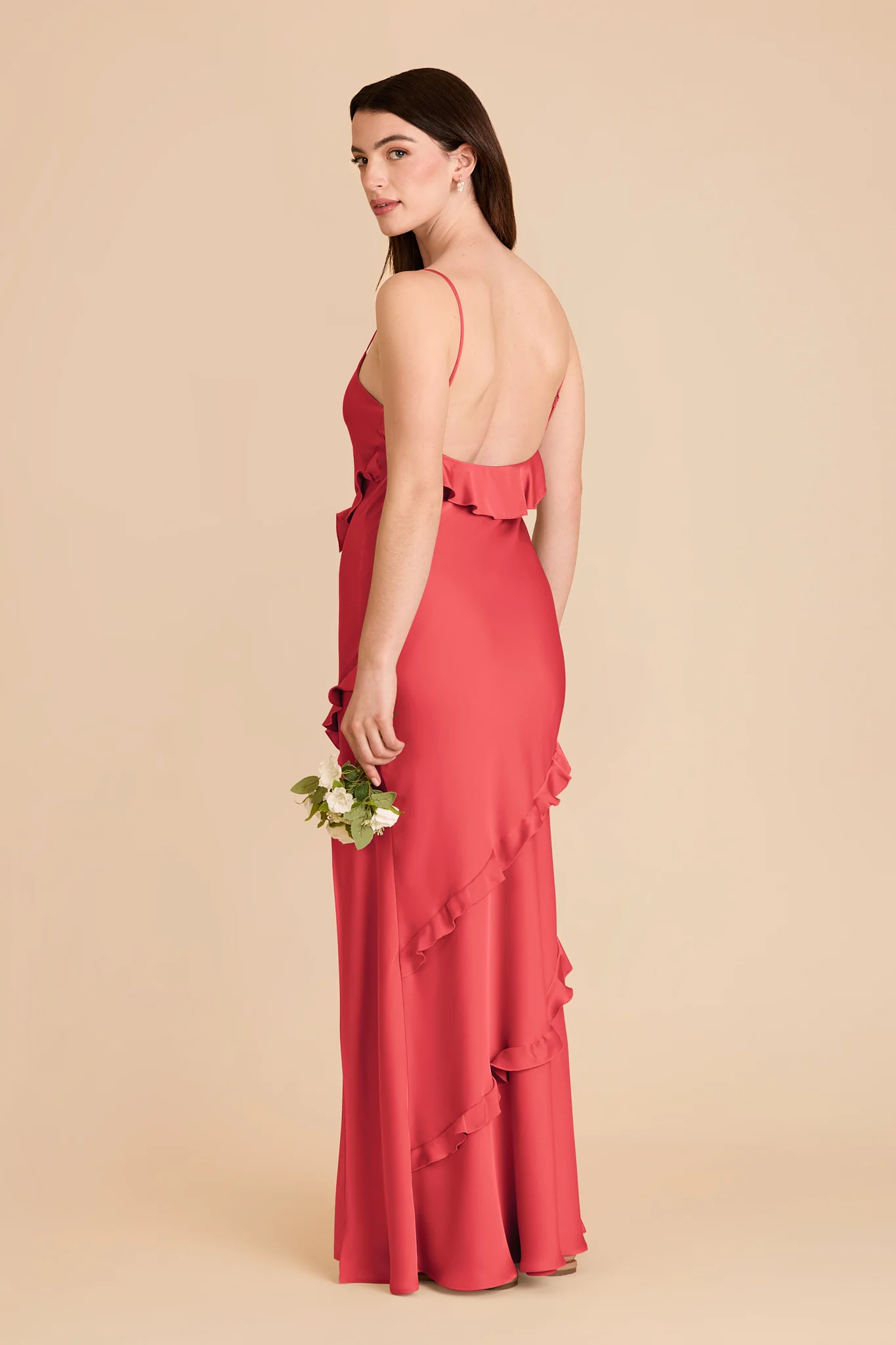 Valentina Matte Satin Dress - Guava - Image 4