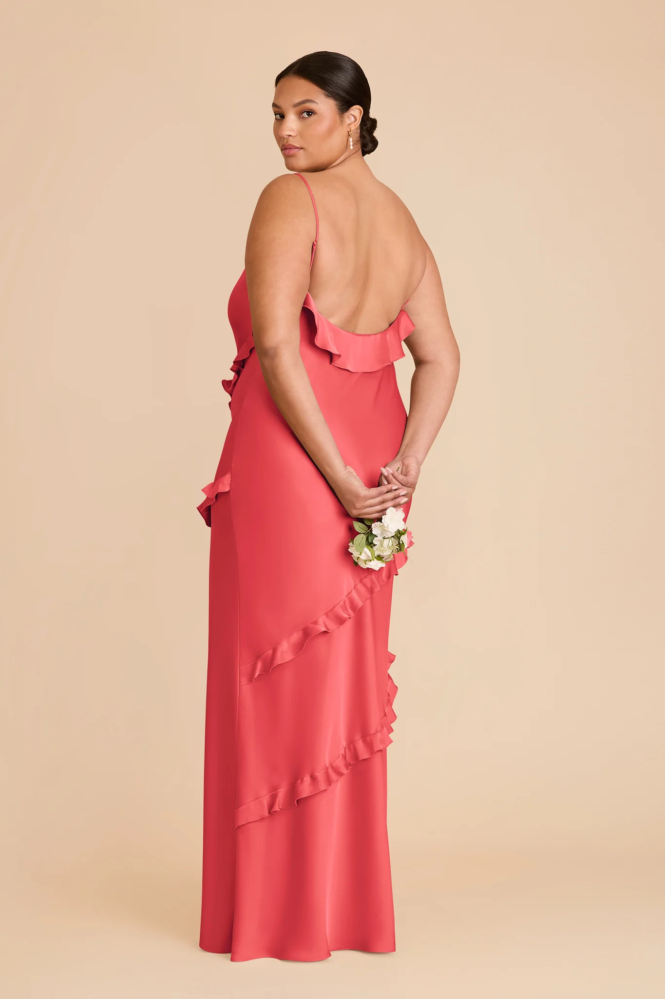 Valentina Matte Satin Dress - Guava - Image 7