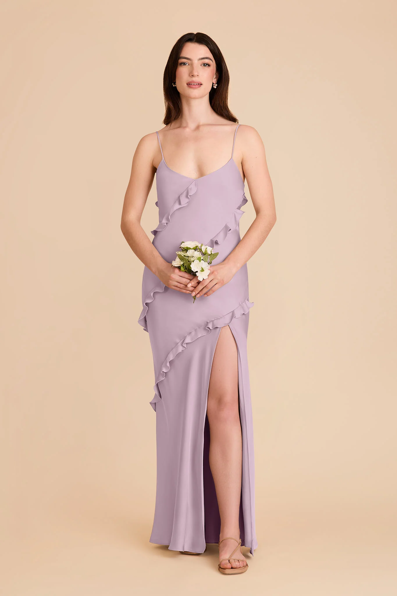 Valentina Matte Satin Dress - Lavender - Image 3