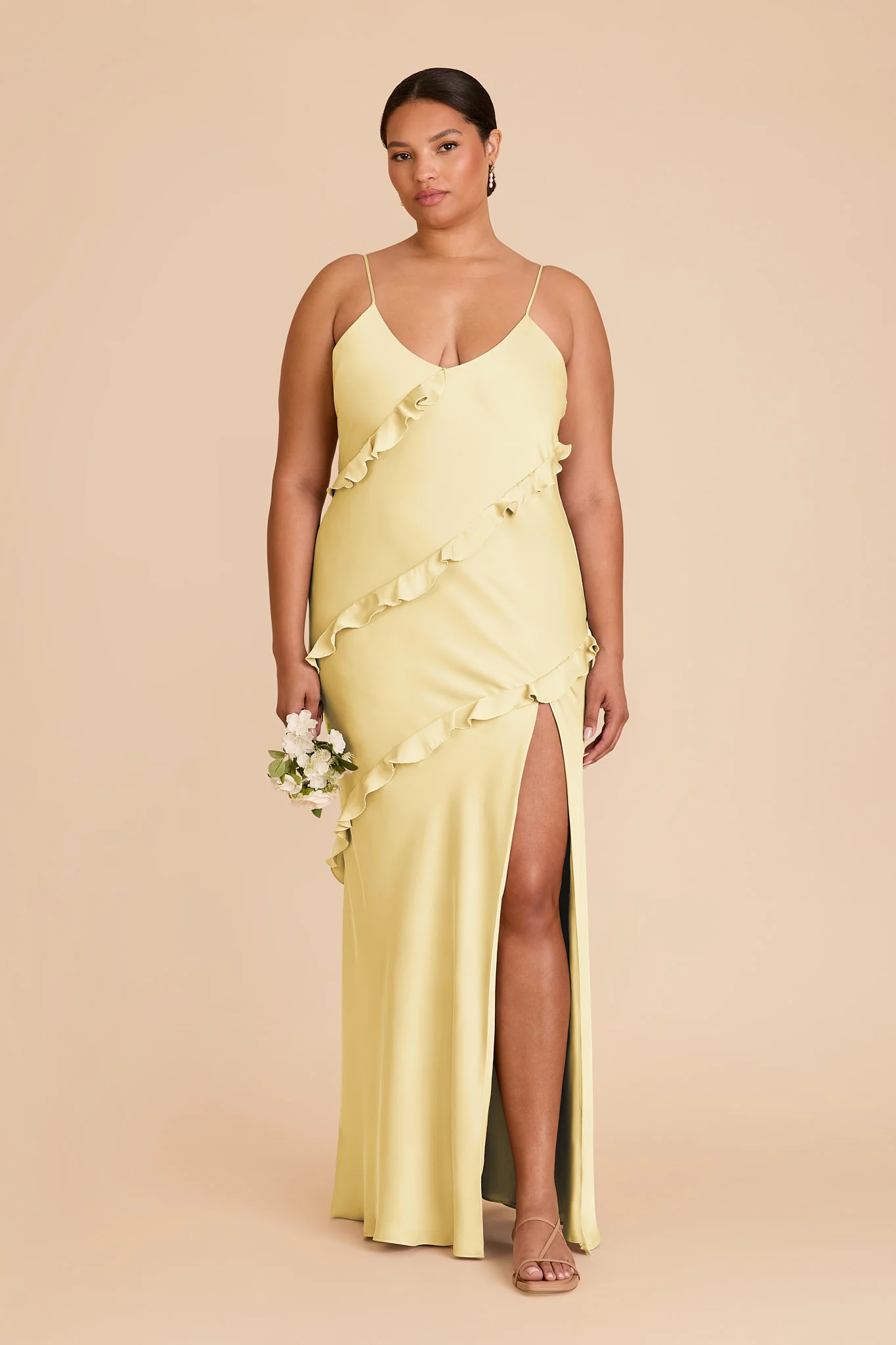 Valentina Matte Satin Dress - Lemon Sorbet - Image 2