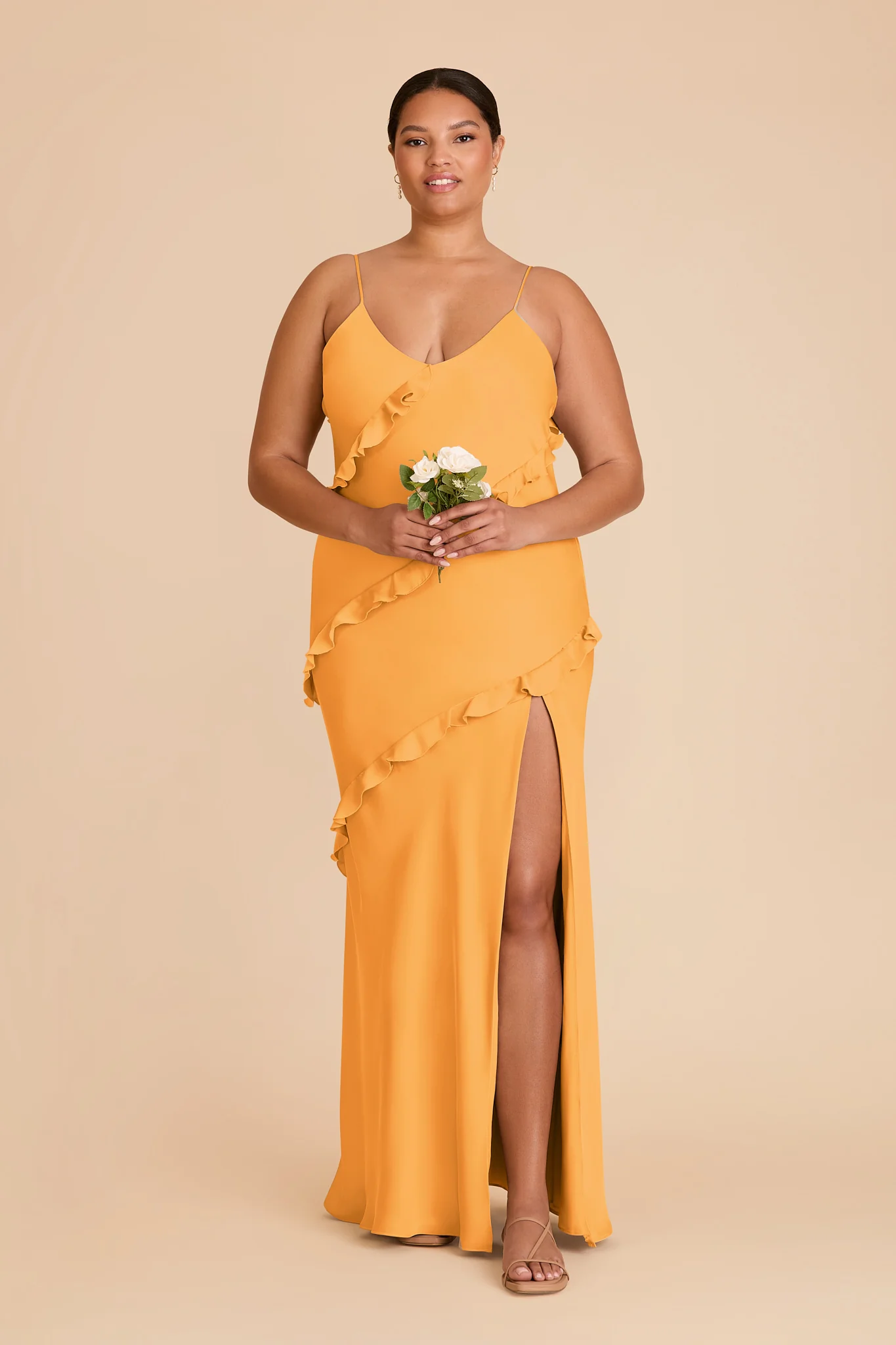 Valentina Matte Satin Dress - Mango - Image 6