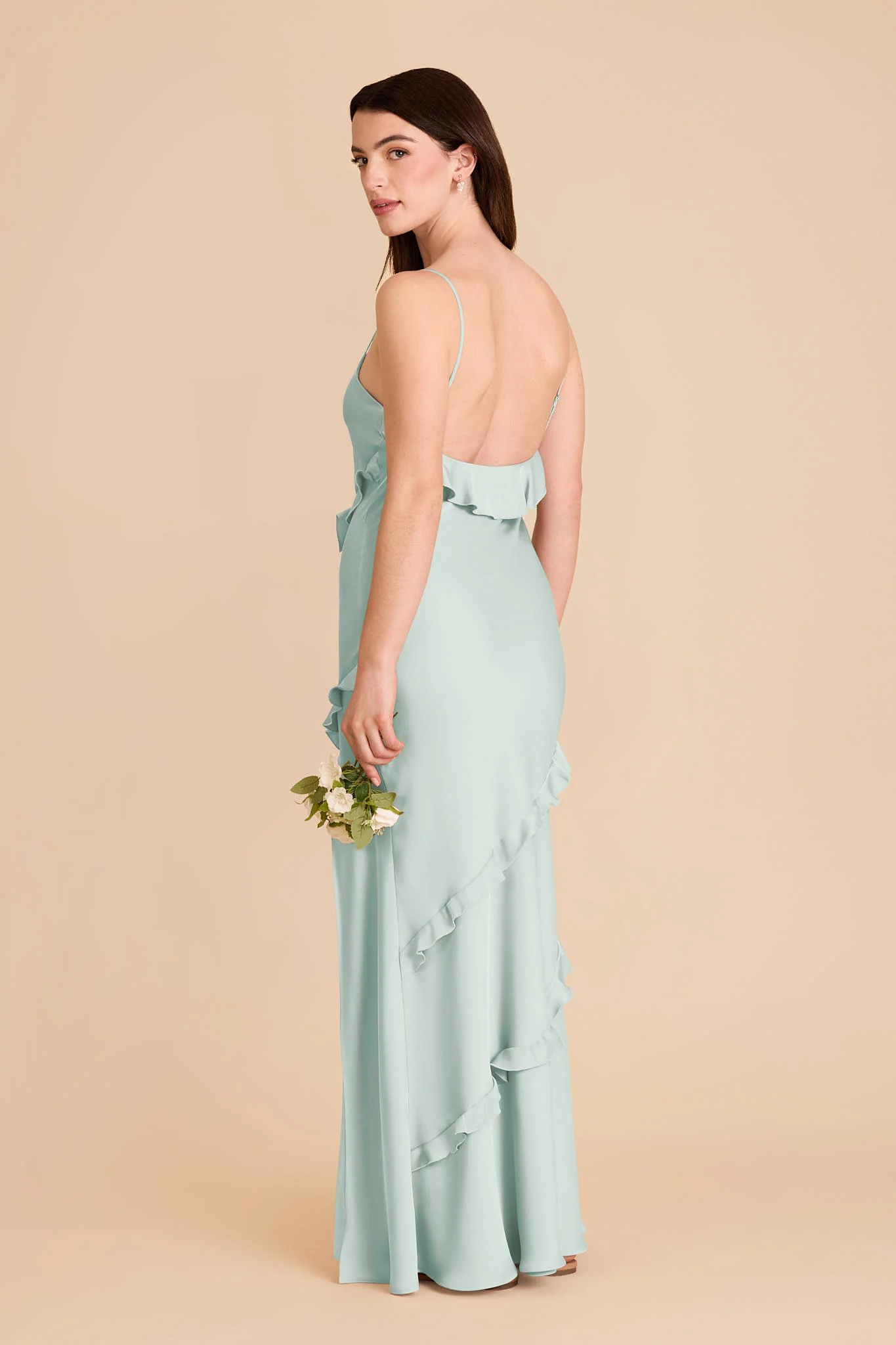Valentina Matte Satin Dress - Mint - Image 4