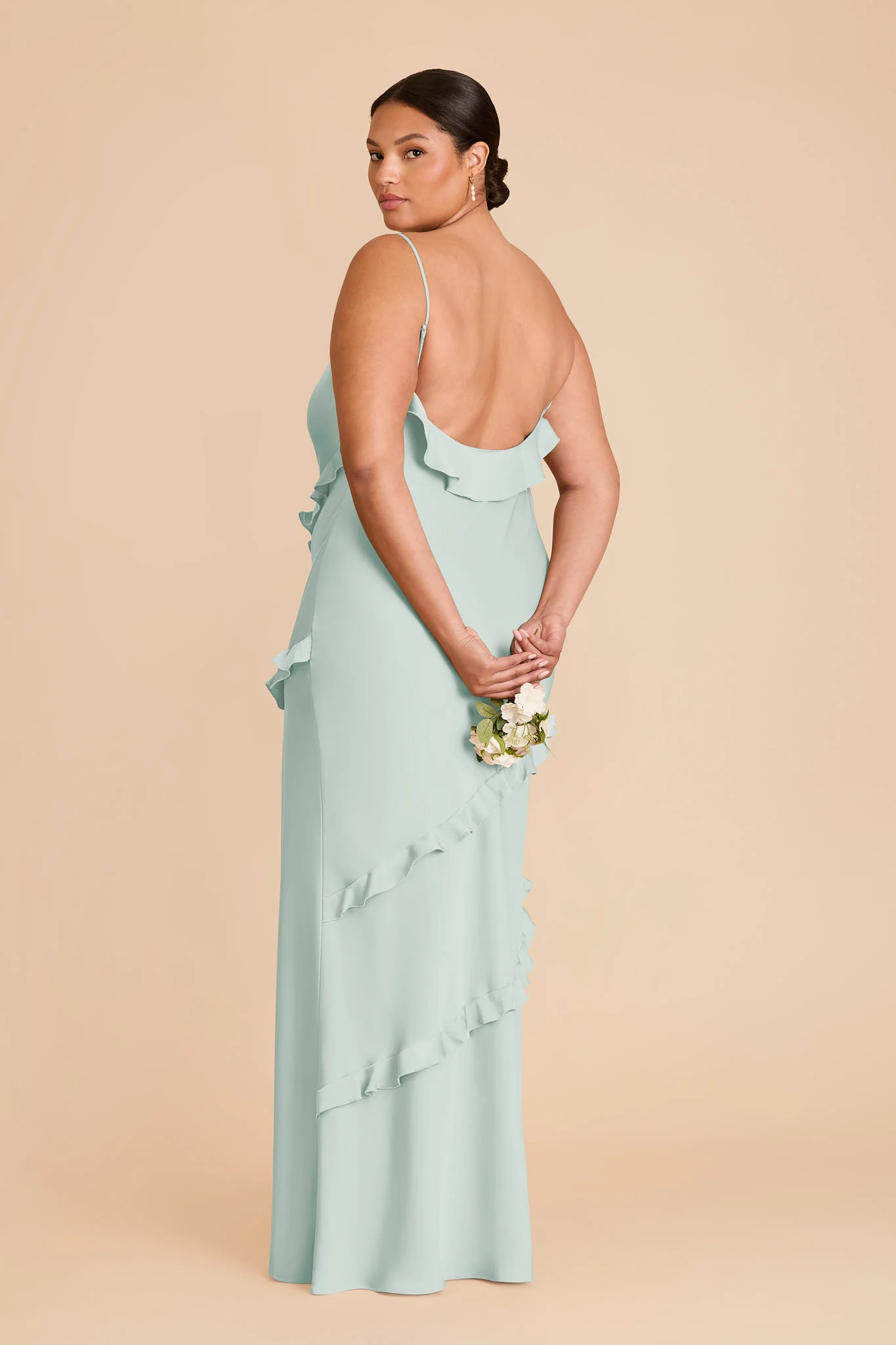 Valentina Matte Satin Dress - Mint - Image 7