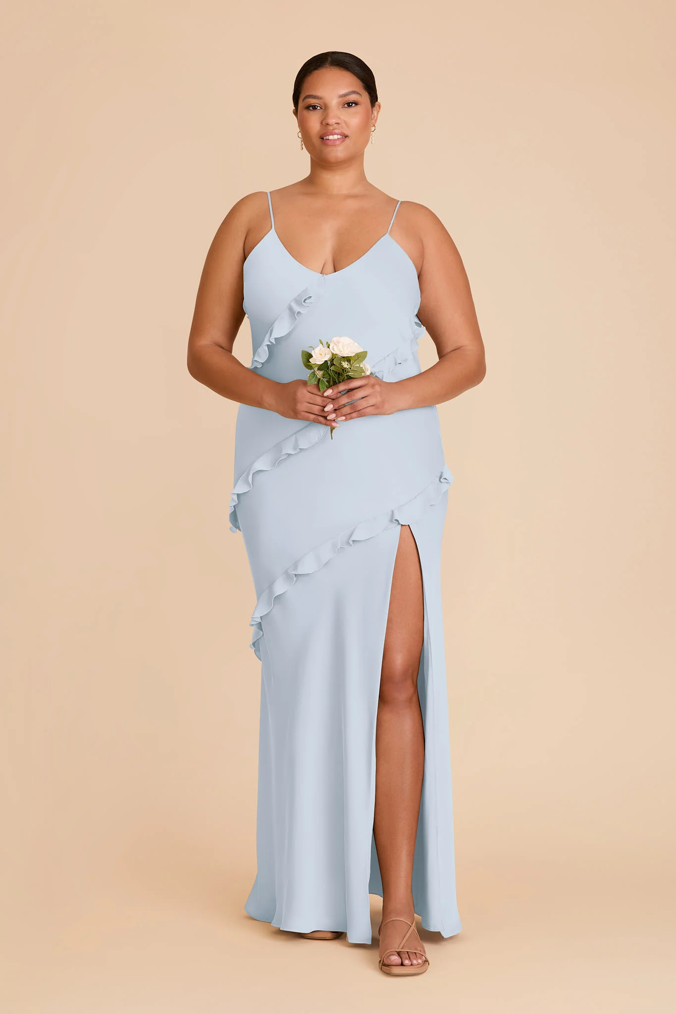 Valentina Matte Satin Dress - Mist Blue - Image 6