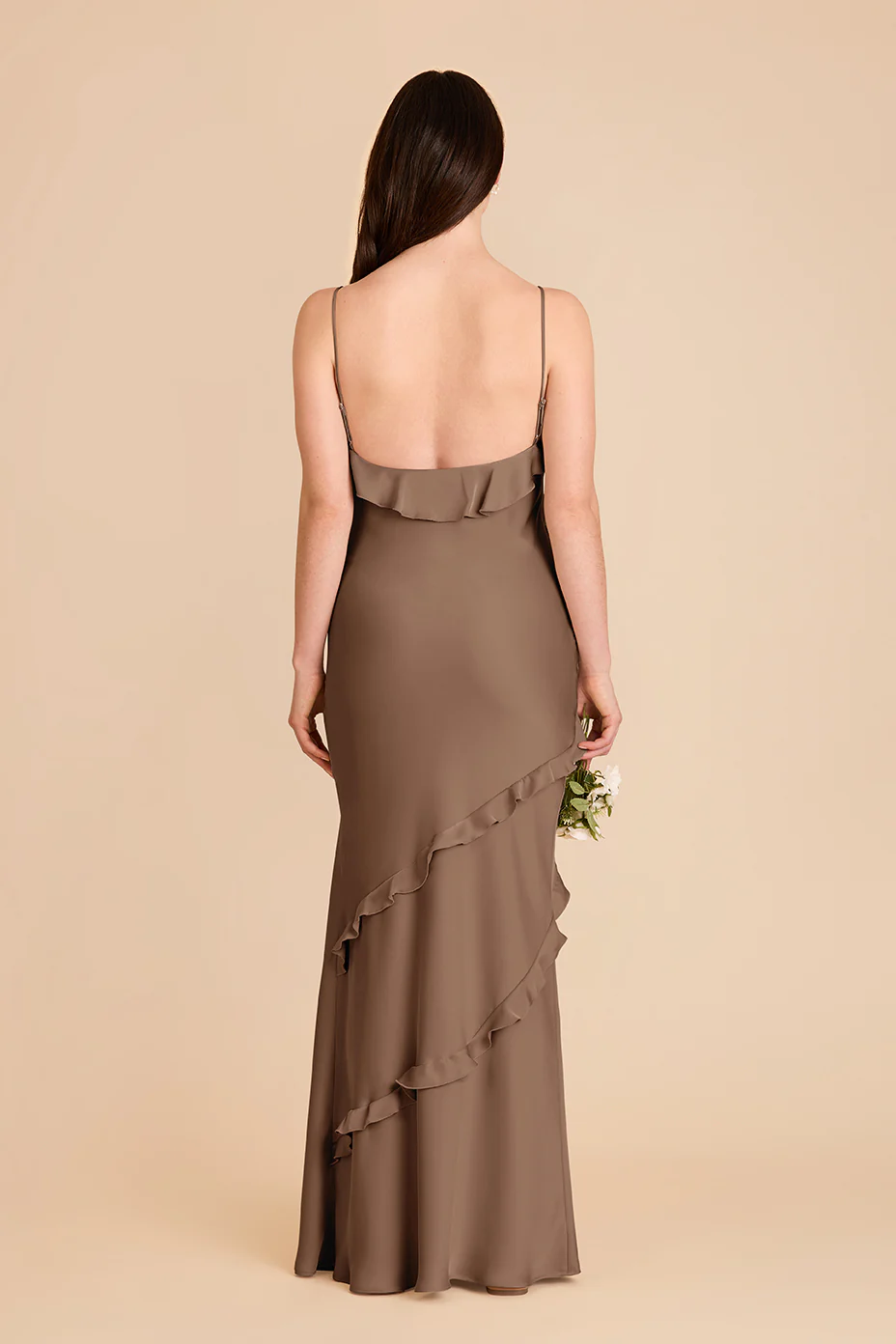 Valentina Matte Satin Dress - Mocha - Image 5