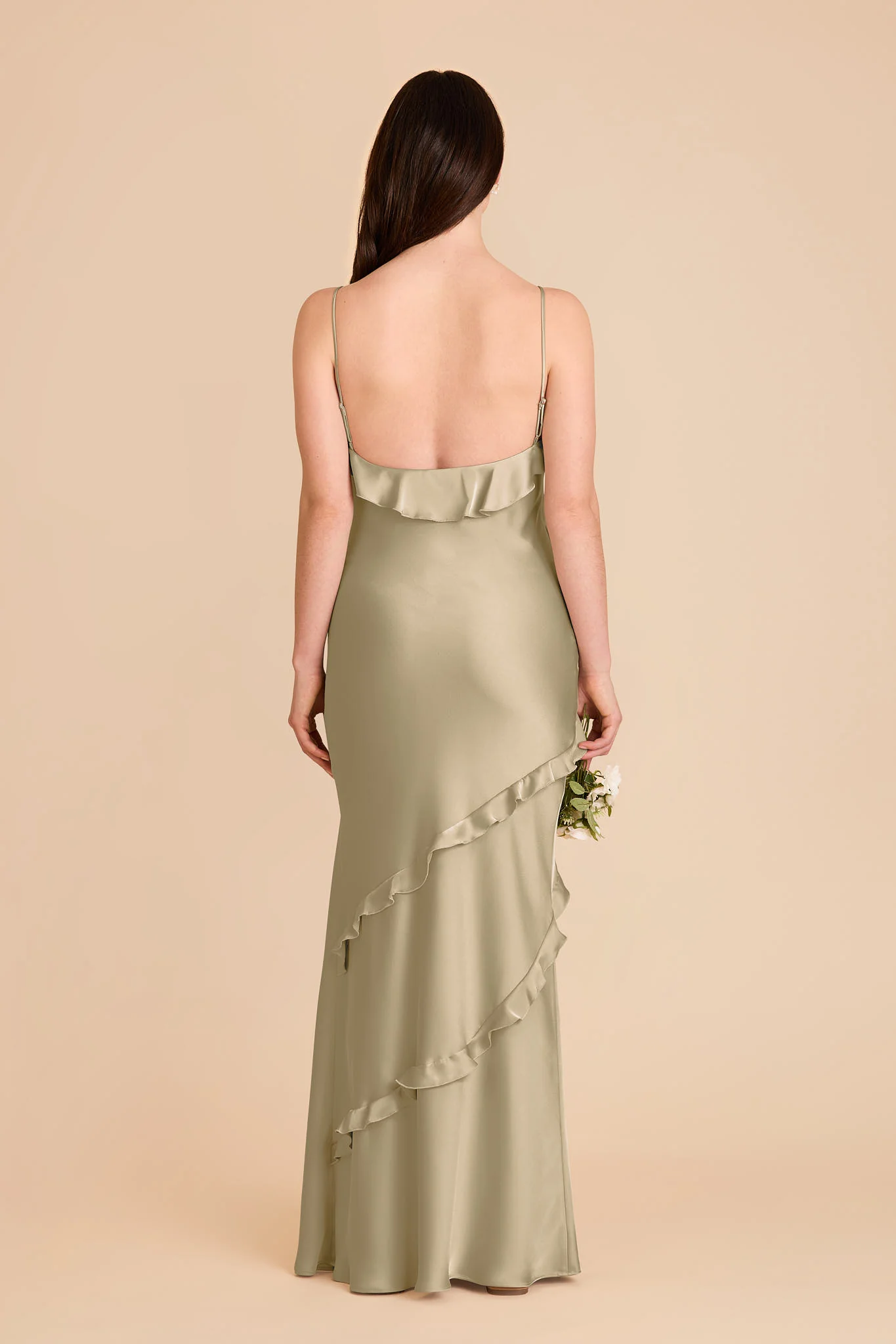 Valentina Matte Satin Dress - Moss Green - Image 5