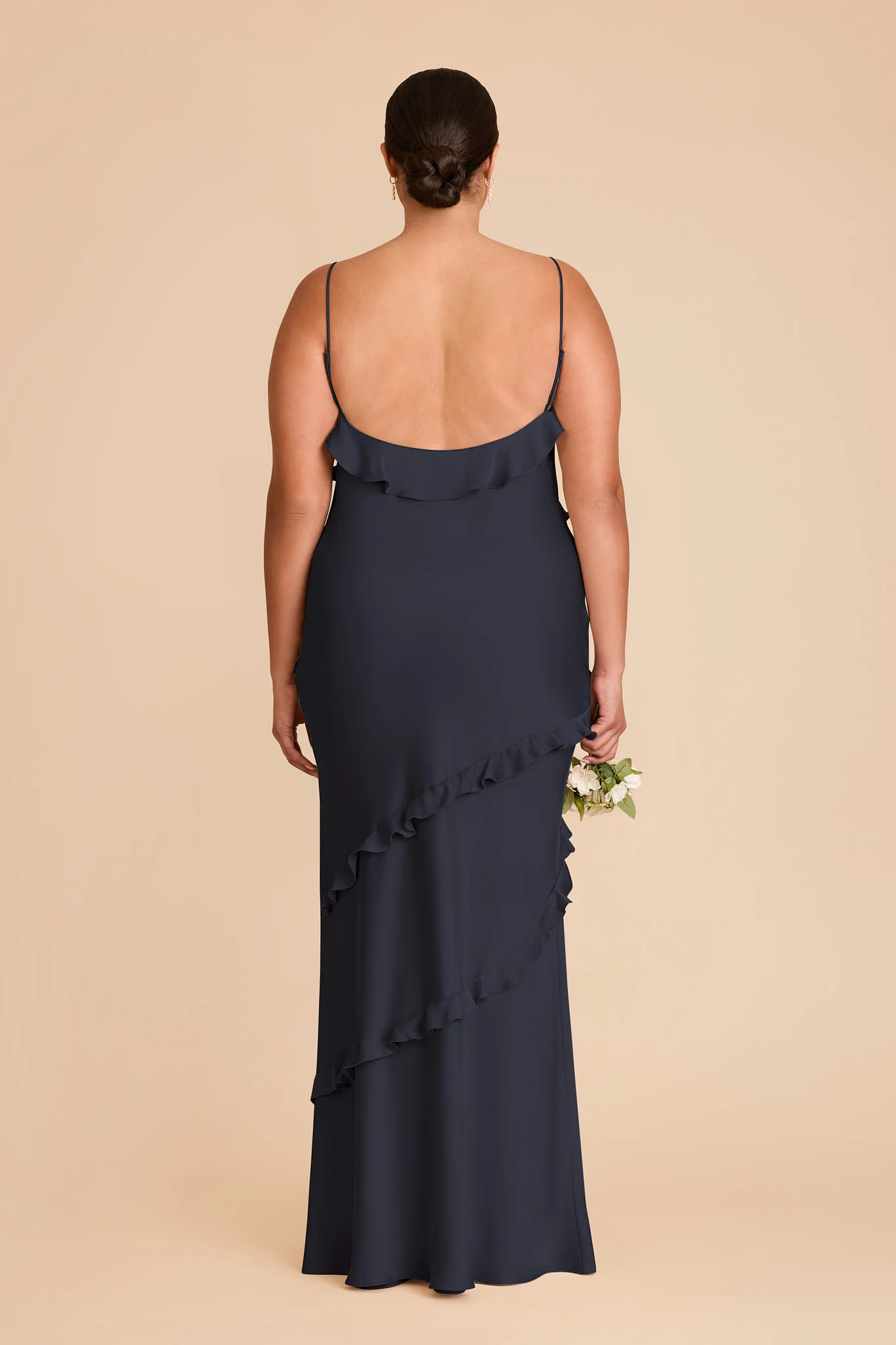 Valentina Matte Satin Dress - Navy - Image 8