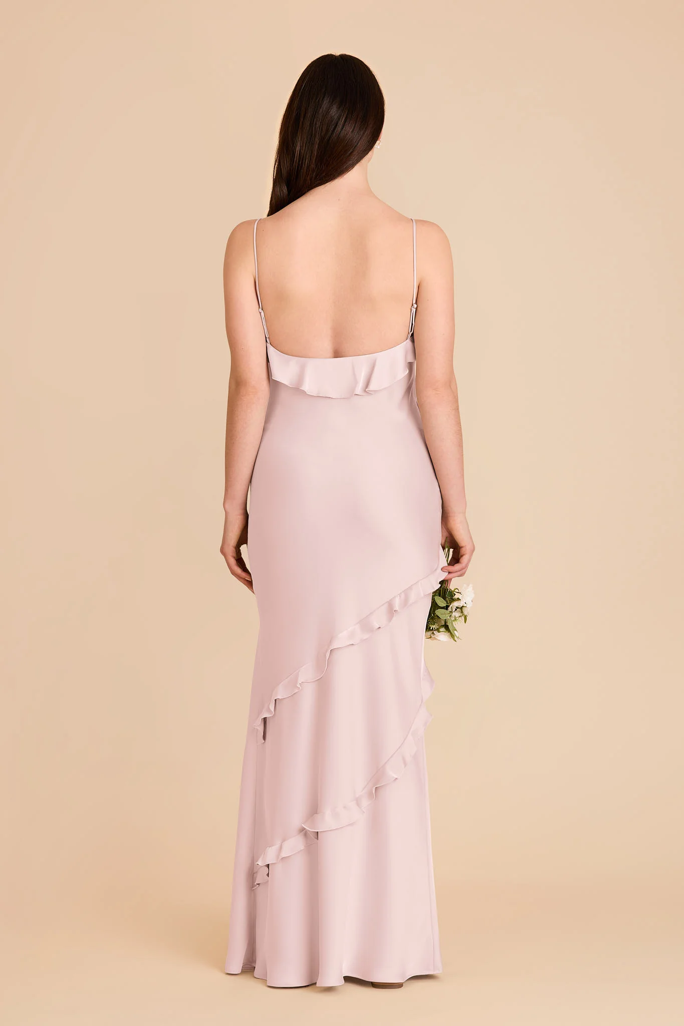 Valentina Matte Satin Dress - Pale Blush - Image 5