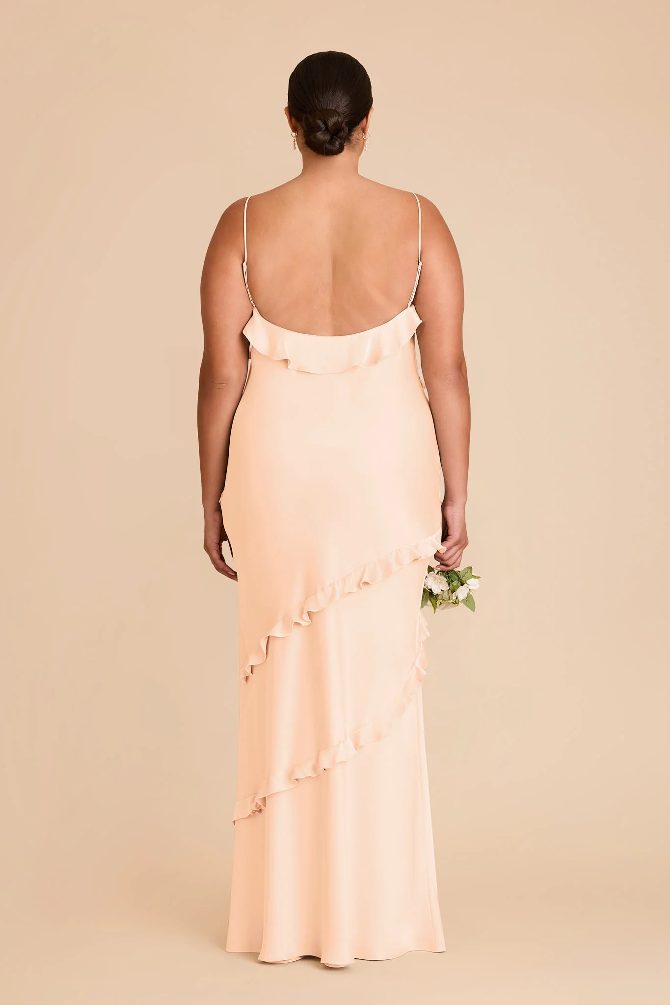 Valentina Matte Satin Dress - Peach Cream - Image 8