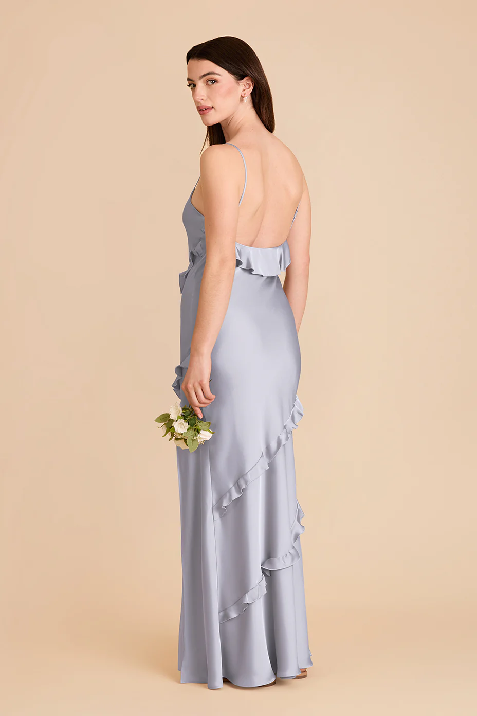 Valentina Matte Satin Dress - Periwinkle Blue - Image 4