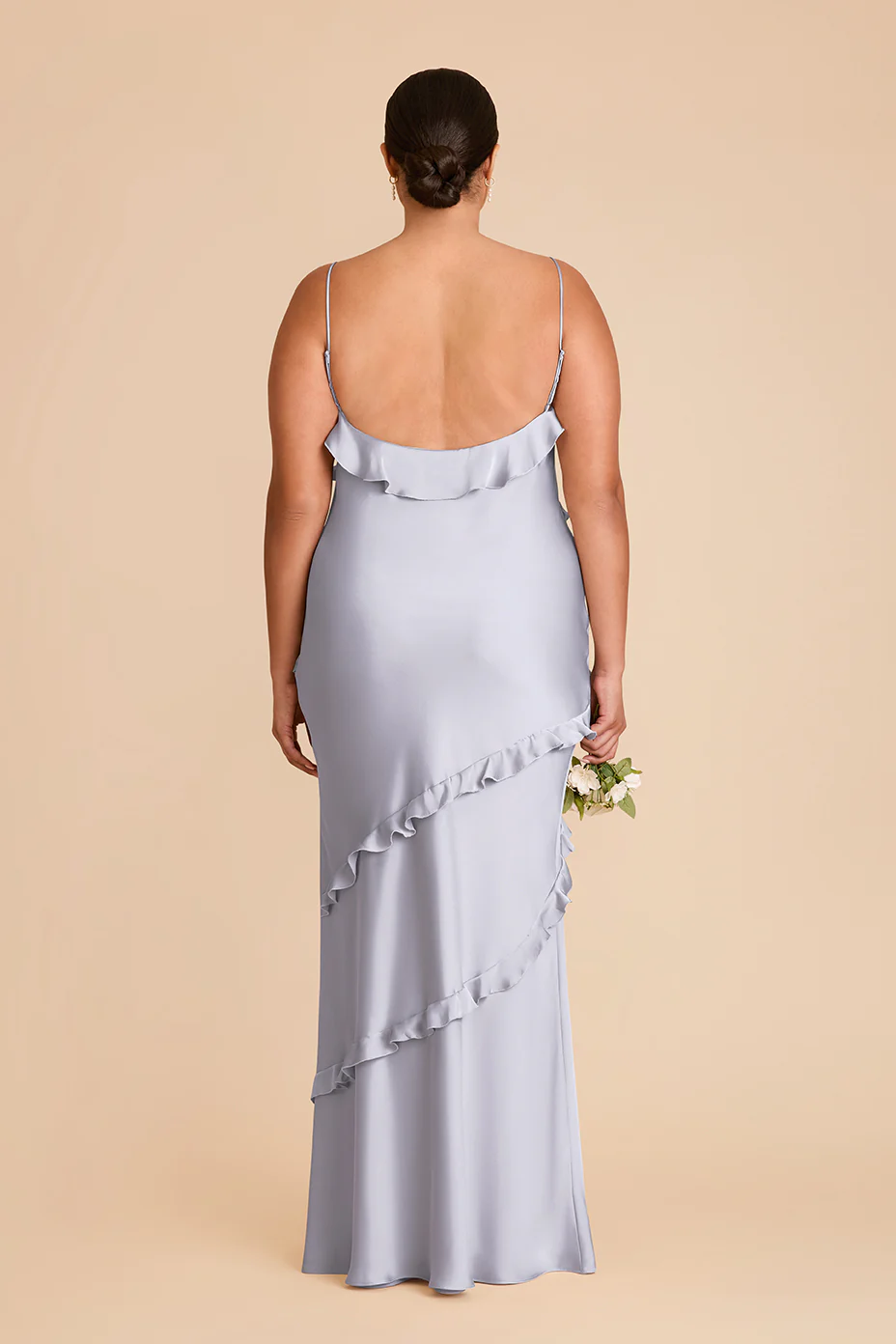 Valentina Matte Satin Dress - Periwinkle Blue - Image 8