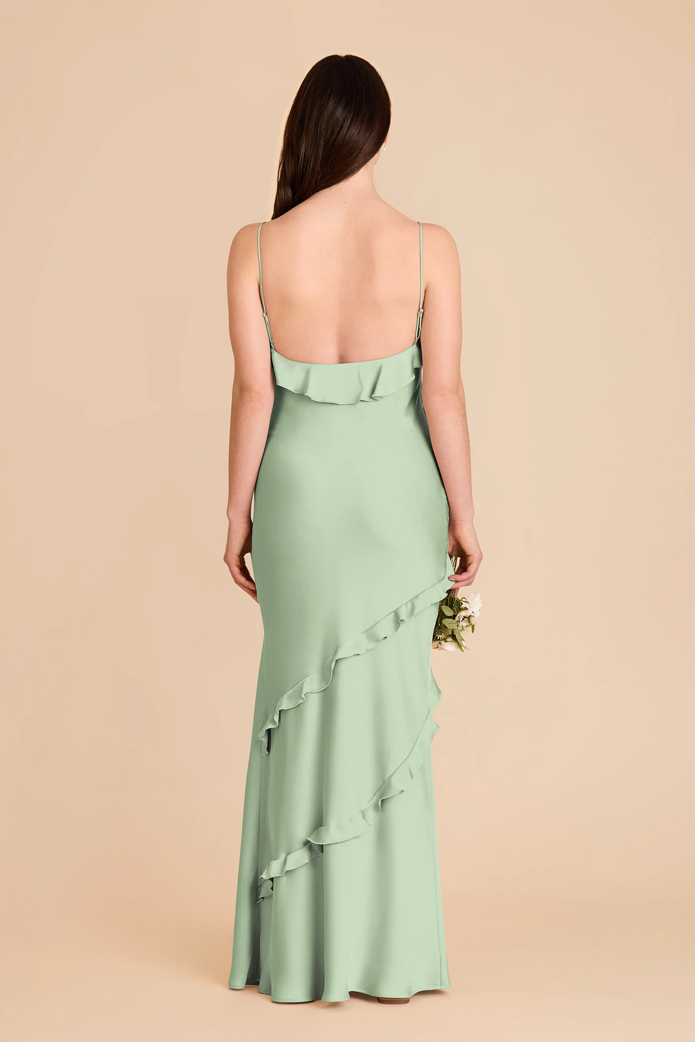 Valentina Matte Satin Dress - Pistachio - Image 5