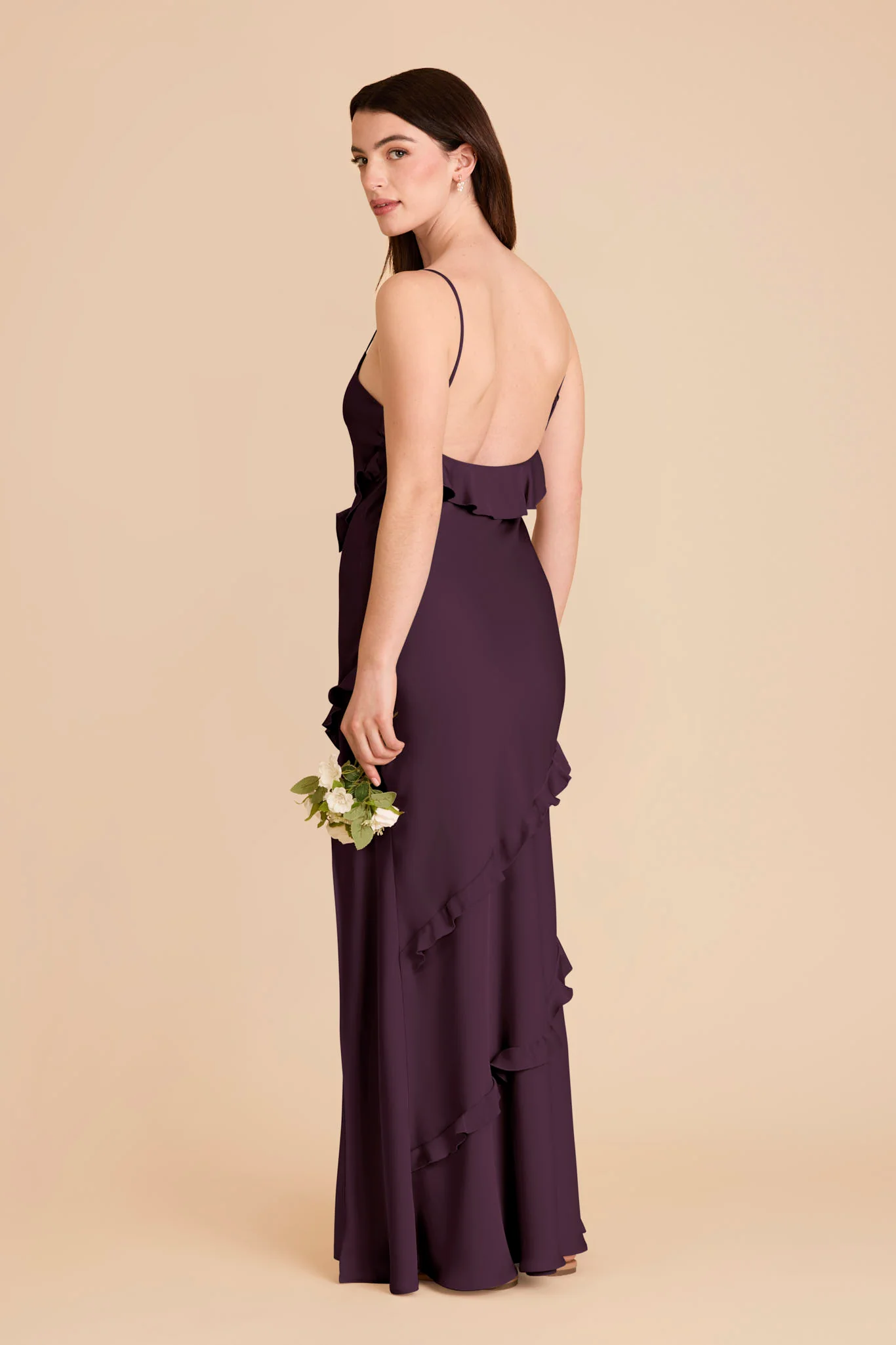 Valentina Matte Satin Dress - Plum - Image 4