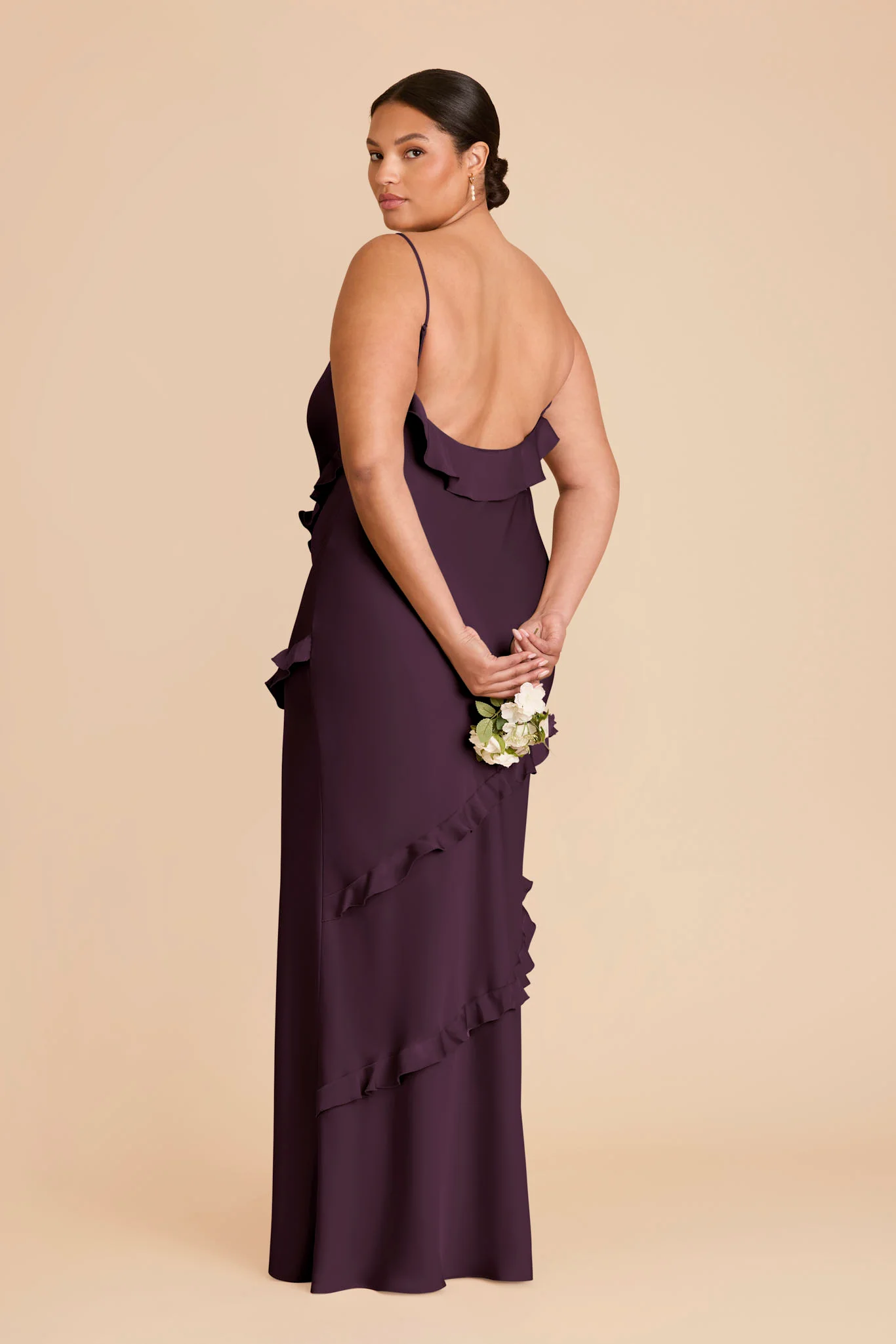 Valentina Matte Satin Dress - Plum - Image 7