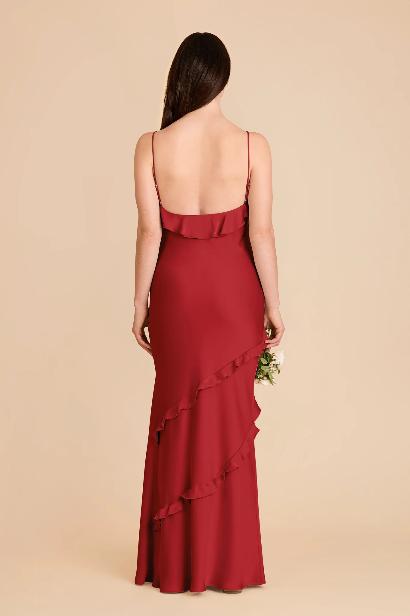 Valentina Matte Satin Dress - Ruby Red - Image 5