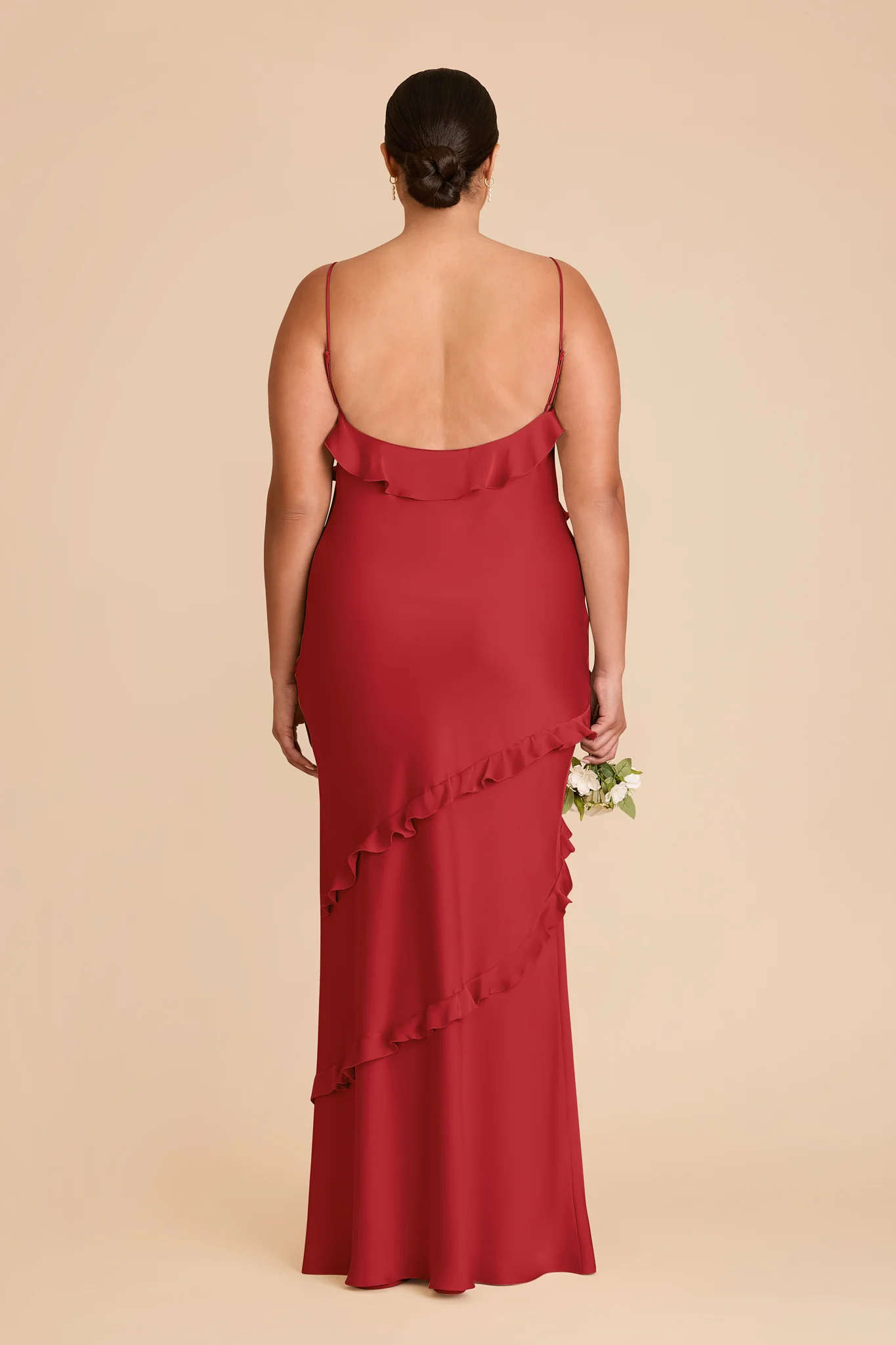 Valentina Matte Satin Dress - Ruby Red - Image 8